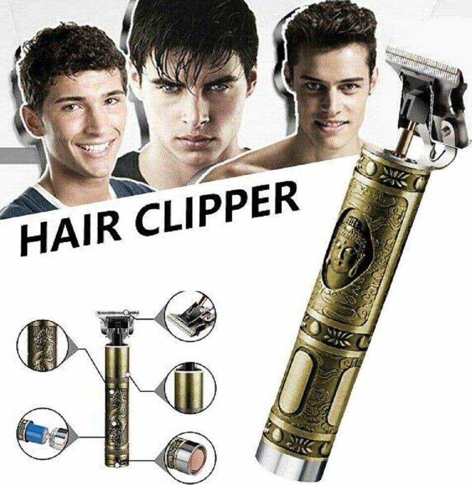 TAGLIA CAPELLI RASOIO ELETTRICO PROFESSIONALE REGOLA BARBA A BATTERIA BUDDHA ORO - 11
