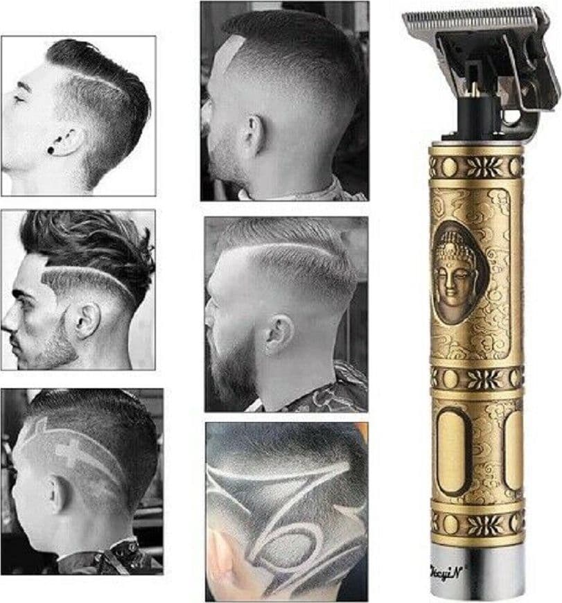 TAGLIA CAPELLI RASOIO ELETTRICO PROFESSIONALE REGOLA BARBA A BATTERIA BUDDHA ORO - 6