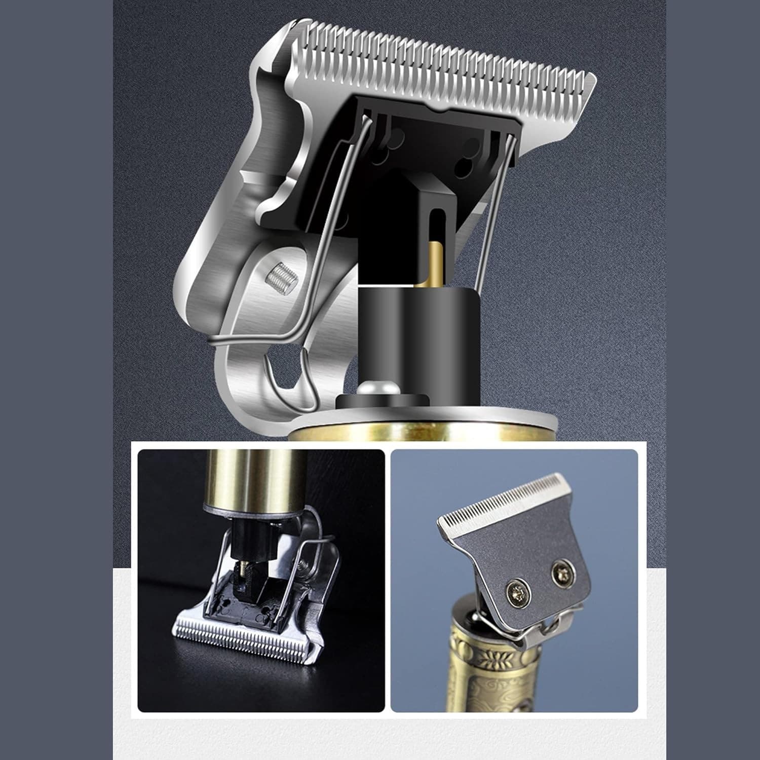 TAGLIA CAPELLI RASOIO ELETTRICO PROFESSIONALE REGOLA BARBA A BATTERIA BUDDHA ORO - 8
