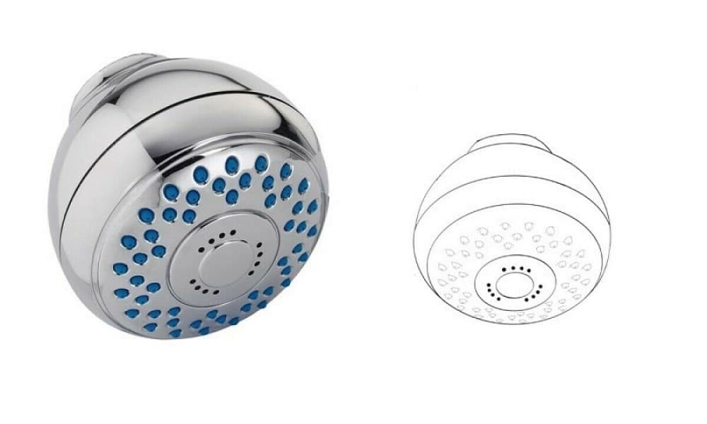 SOFFIONE DOCCIA A MURO DOCCETTA FISSA EFFETTO PIOGGIA A GETTI BRACCIO 15CM 69278 - 2