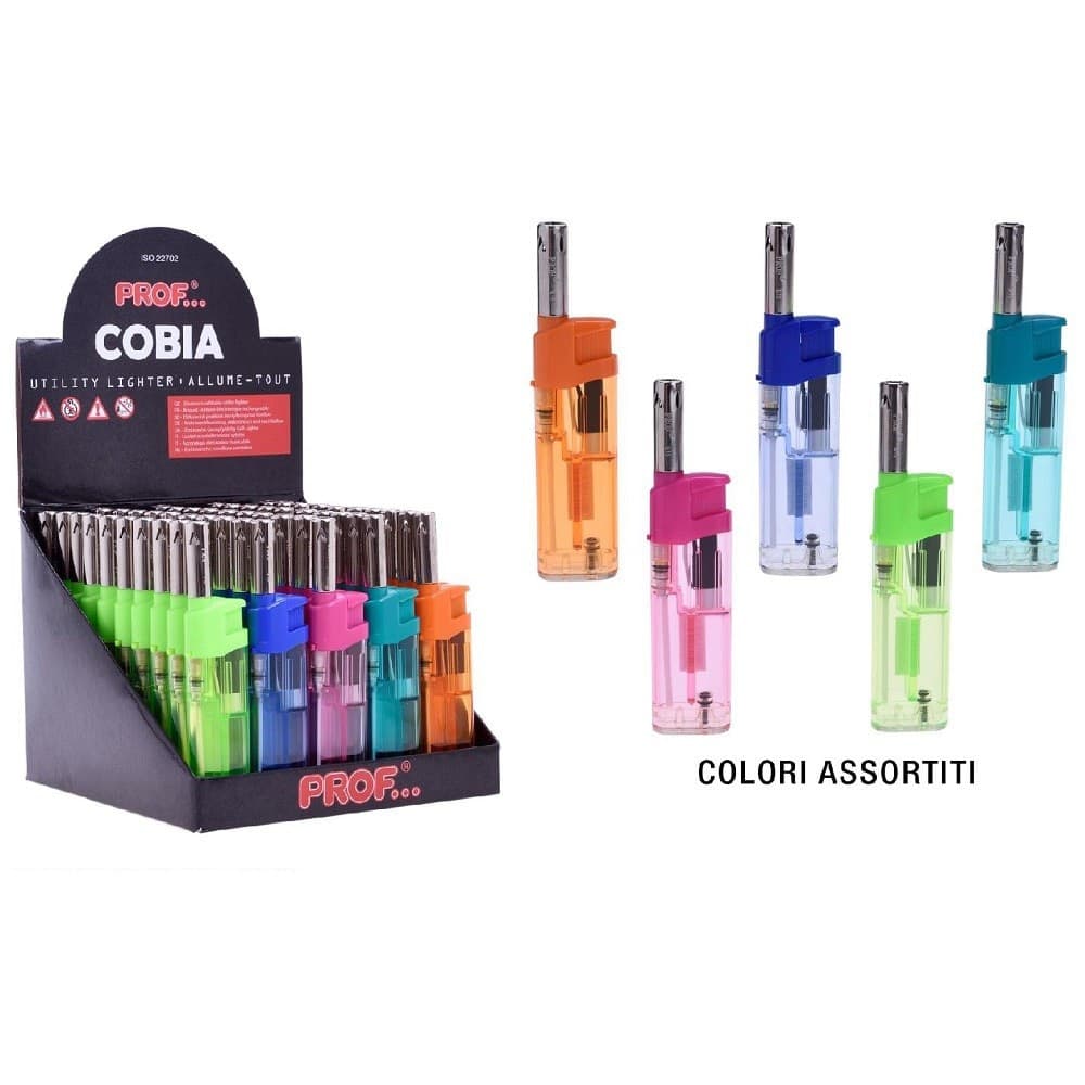 SET 50 PEZZI ACCENDIGAS ACCENDI GAS A FIAMMA CANNA CORTA TRASPARENTE 40411555 - 3