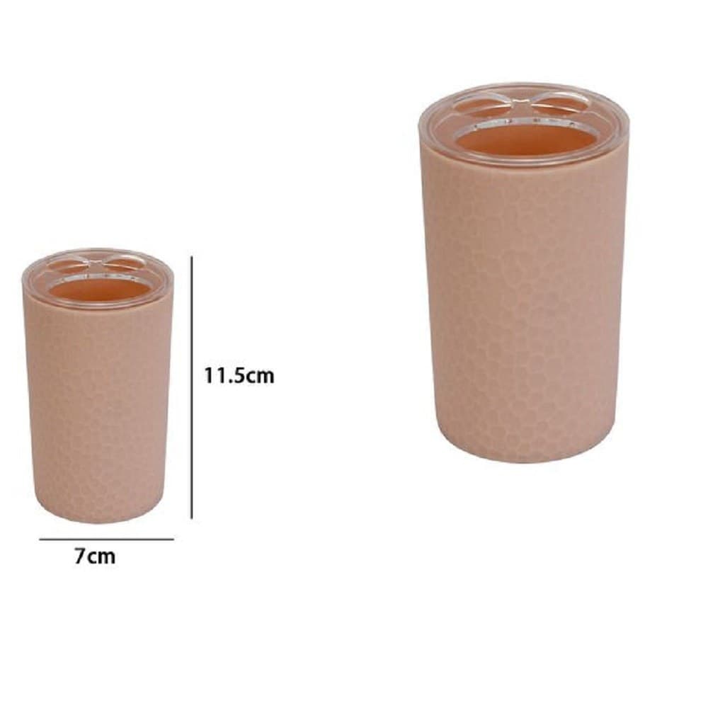 PORTA SPAZZOLINI BICCHIERE ACCESSORIO BAGNO ROSA 3 FORI PORTASPAZZOLINI 79782 - 2