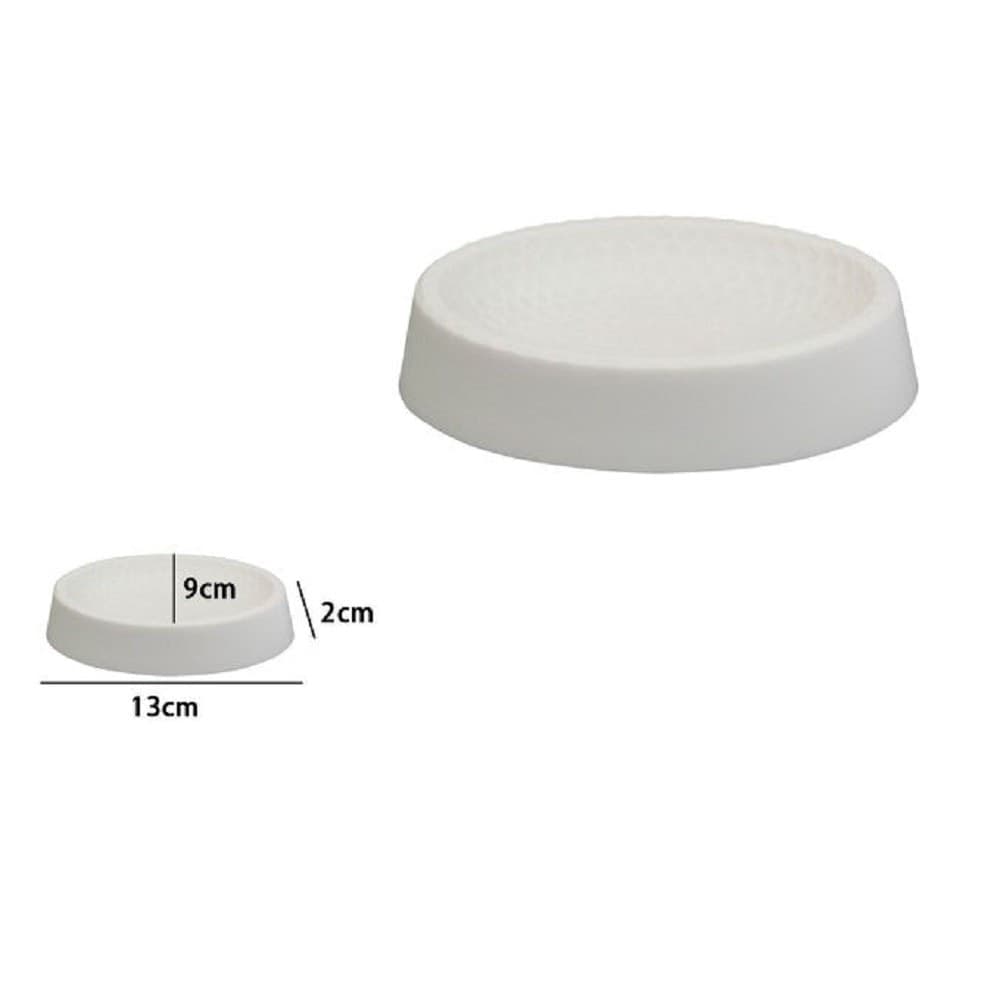 PIATTINO PER SAPONE DECORATO BIANCO PORTASAPONETTA MODERNO ACCESSORI BAGNO 79780 - 2