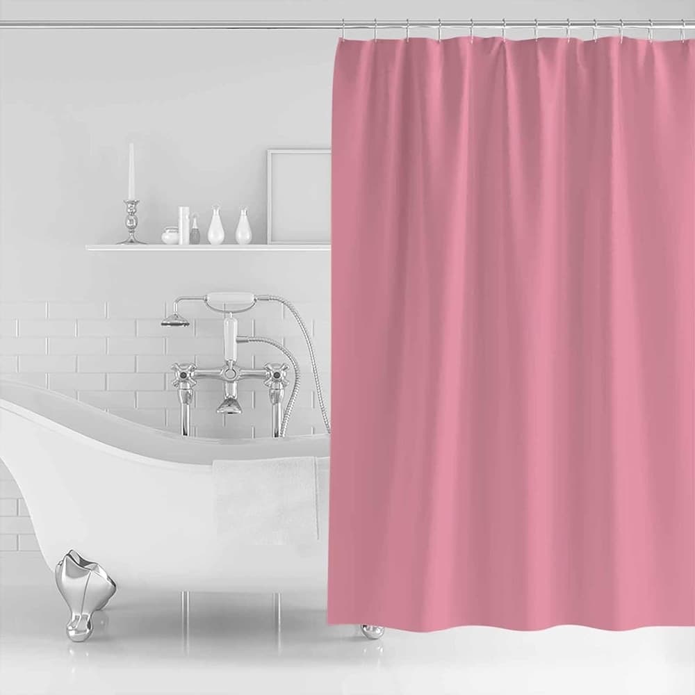 TENDA PER DOCCIA VASCA DA BAGNO IMPERMEABILE PEVA 12 GANCI ROSA 180X200CM 52145 - 4