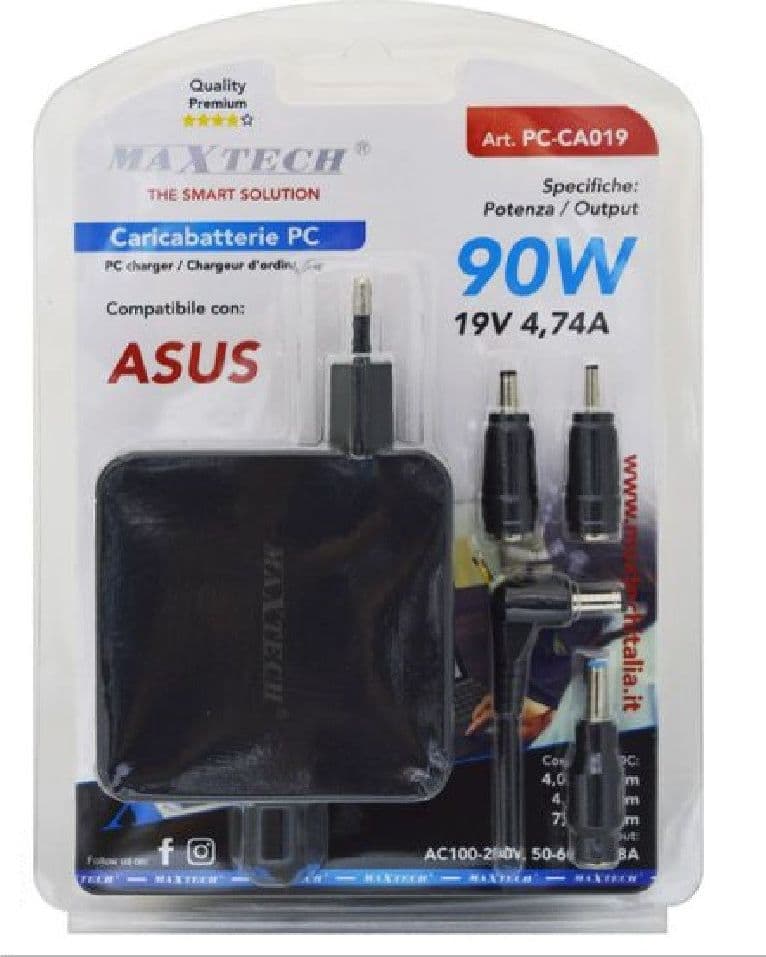 CARICABATTERIA PC COMPATIBILE ASUS ALIMENTATORE 19V 4.74A 90W CONNETTORI PC-CA019 - 3