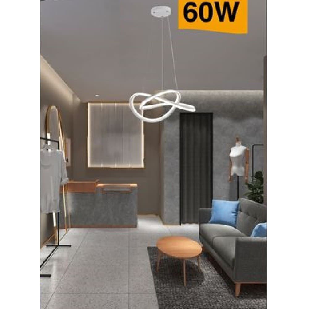 LAMPADARIO LED MODERNO INTRECCIATO LAMPADA SOFFITTO 60W LUCE 3000K 6500K 4000K A50B - 7