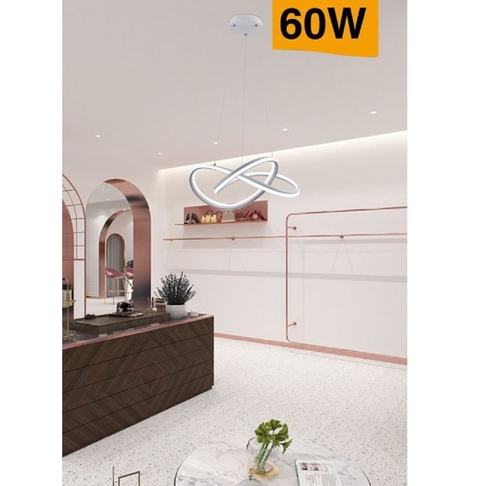 LAMPADARIO LED MODERNO INTRECCIATO LAMPADA SOFFITTO 60W LUCE 3000K 6500K 4000K A50B - 6