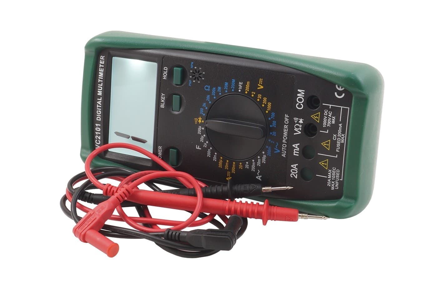 MULTIMETRO DIGITALE TESTER PROFESSIONALE VOLT AMPERE VOLTMETRO 20A LCD VC2101 - 3