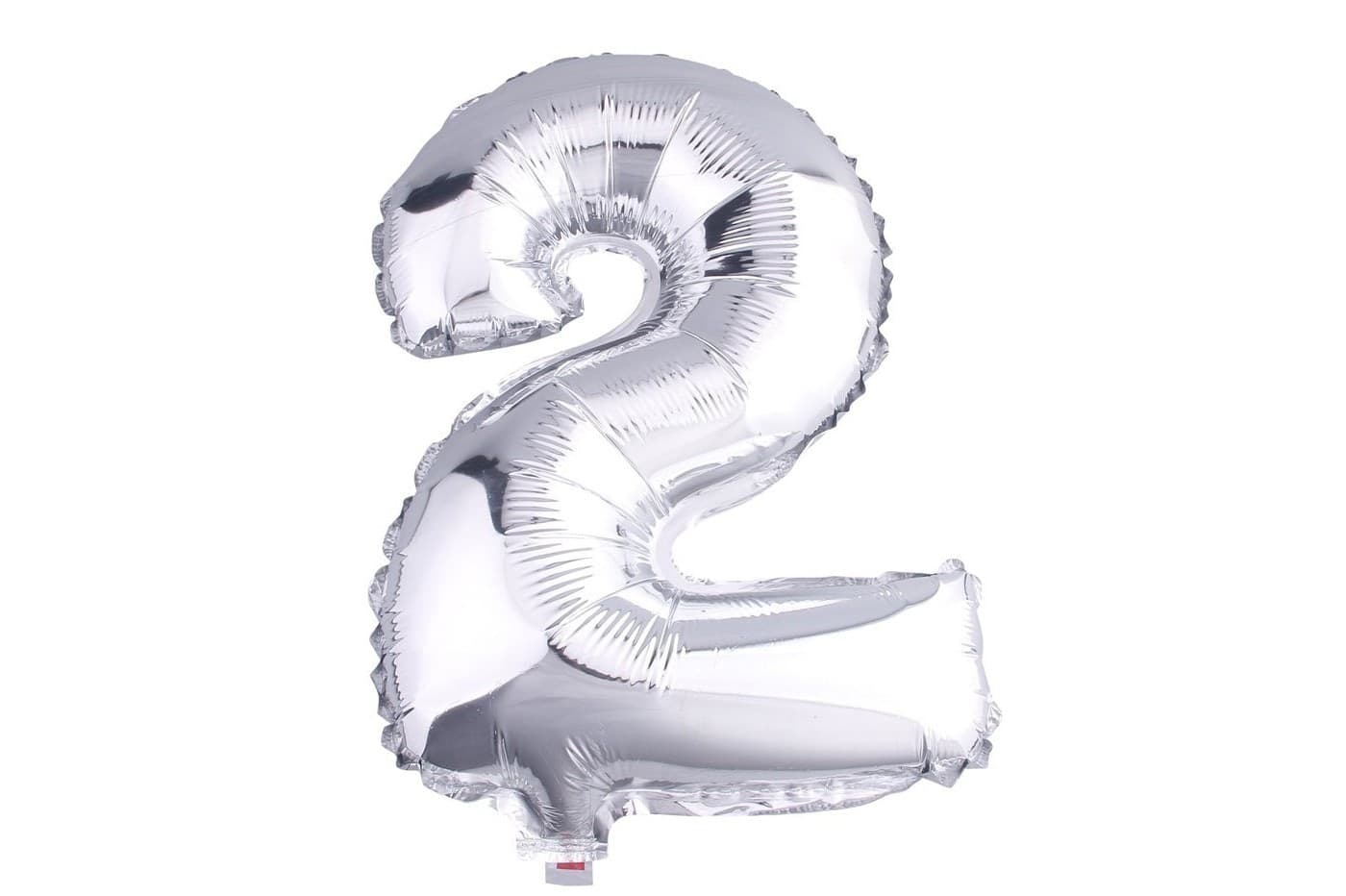 PALLONCINO NUMERO 2 GONFIABILE ELIO ARGENTO 35 CM COMPLEANNO FESTA PARTY CASA