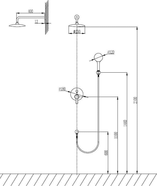 Set Doccia Termostatico Cromato Installazione Ad Incasso - 3