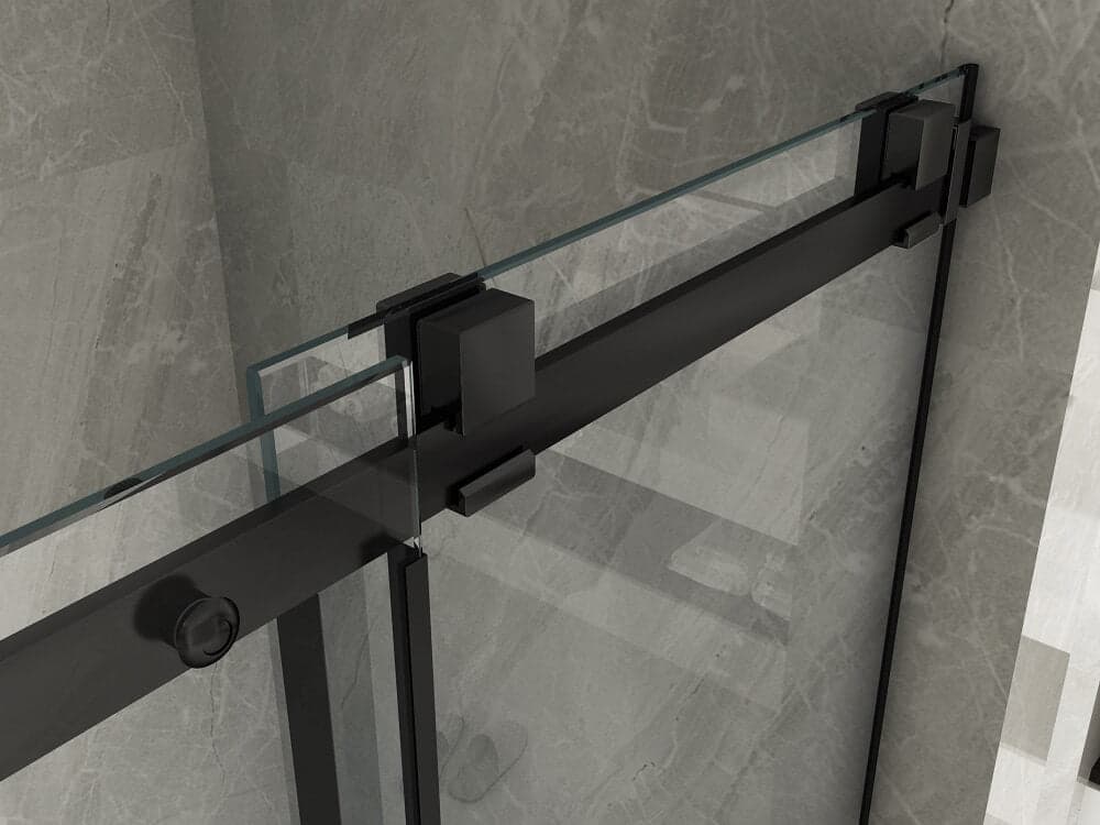 Porta Doccia 120 cm Profili Neri Scorrevole 8mm Trasparente H195 - Libra Black - 6