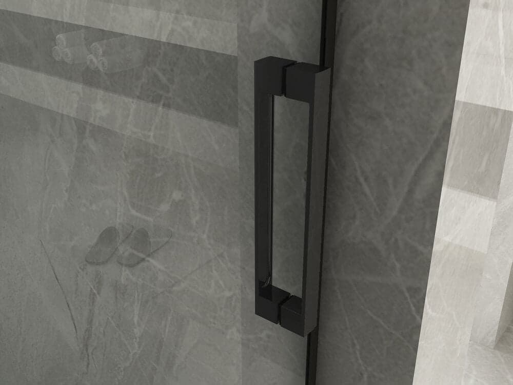 Porta Doccia 120 cm Profili Neri Scorrevole 8mm Trasparente H195 - Libra Black - 7