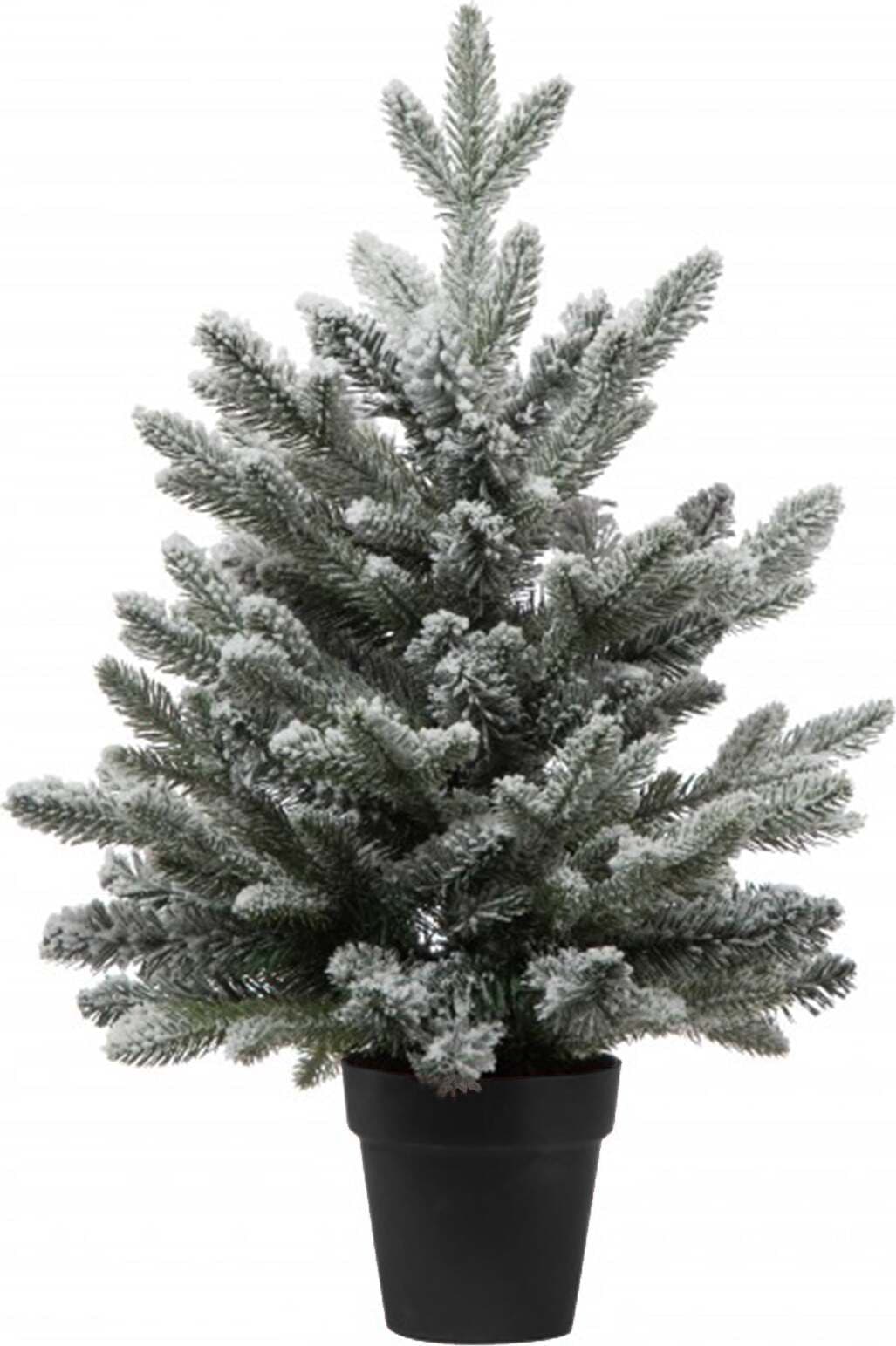 Albero di natale pinetto innevato in PE Real Touch + Flock h 60 cm
