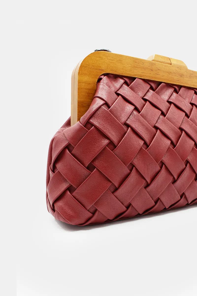 Borsa intrecciata Weave – Rosso – pelle