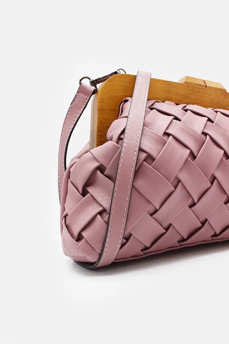 Borsa intrecciata Weave – Rosa – rosa