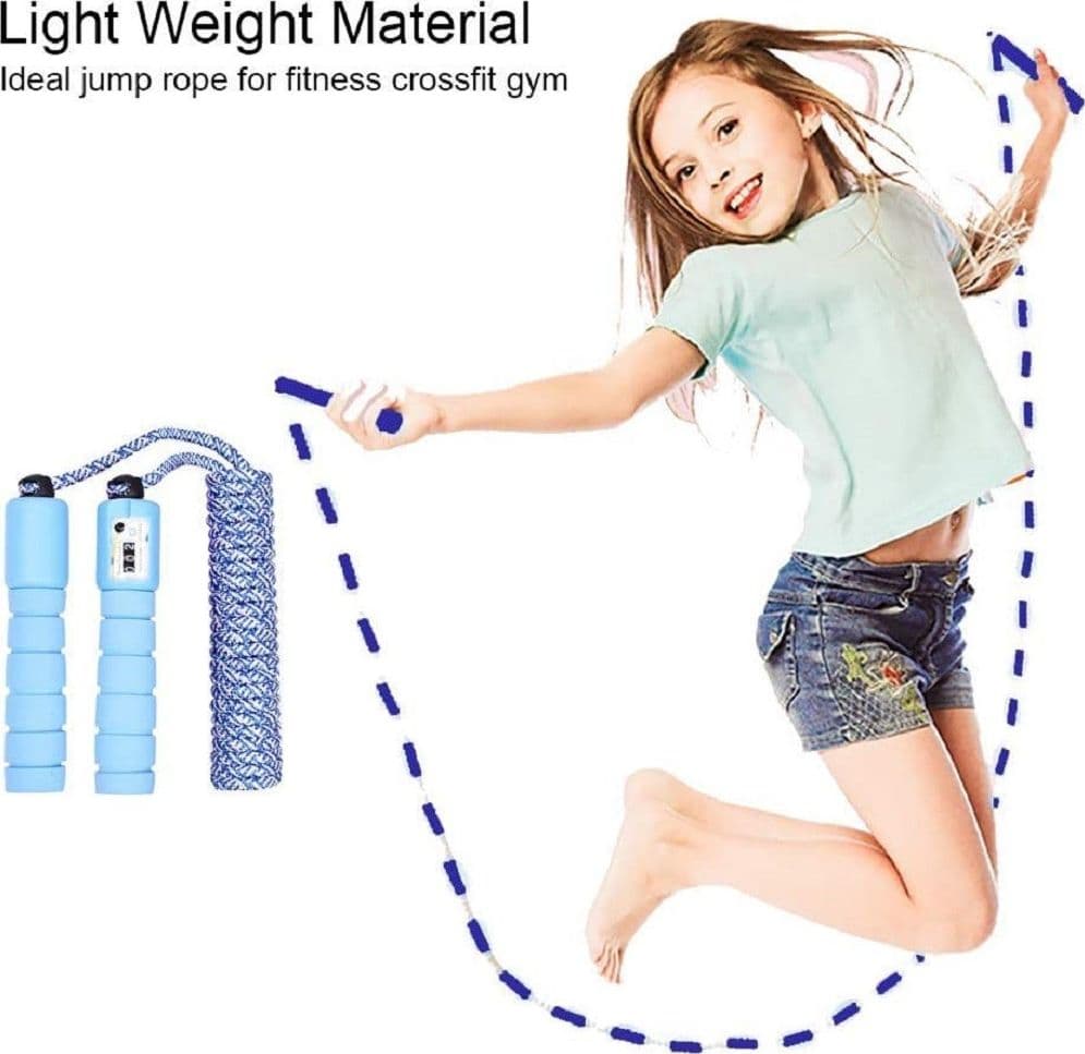 CORDA PER SALTARE REGOLABILE MANICI SCHIUMA CONTATORE PER BAMBINI FITNESS BOXE - 40
