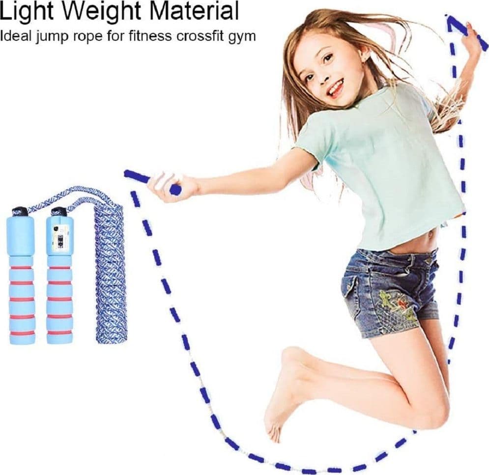 CORDA PER SALTARE REGOLABILE MANICI SCHIUMA CONTATORE PER BAMBINI FITNESS BOXE - 46