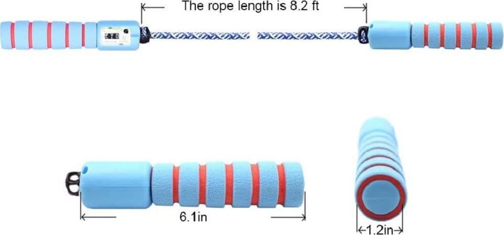 CORDA PER SALTARE REGOLABILE MANICI SCHIUMA CONTATORE PER BAMBINI FITNESS BOXE - 48