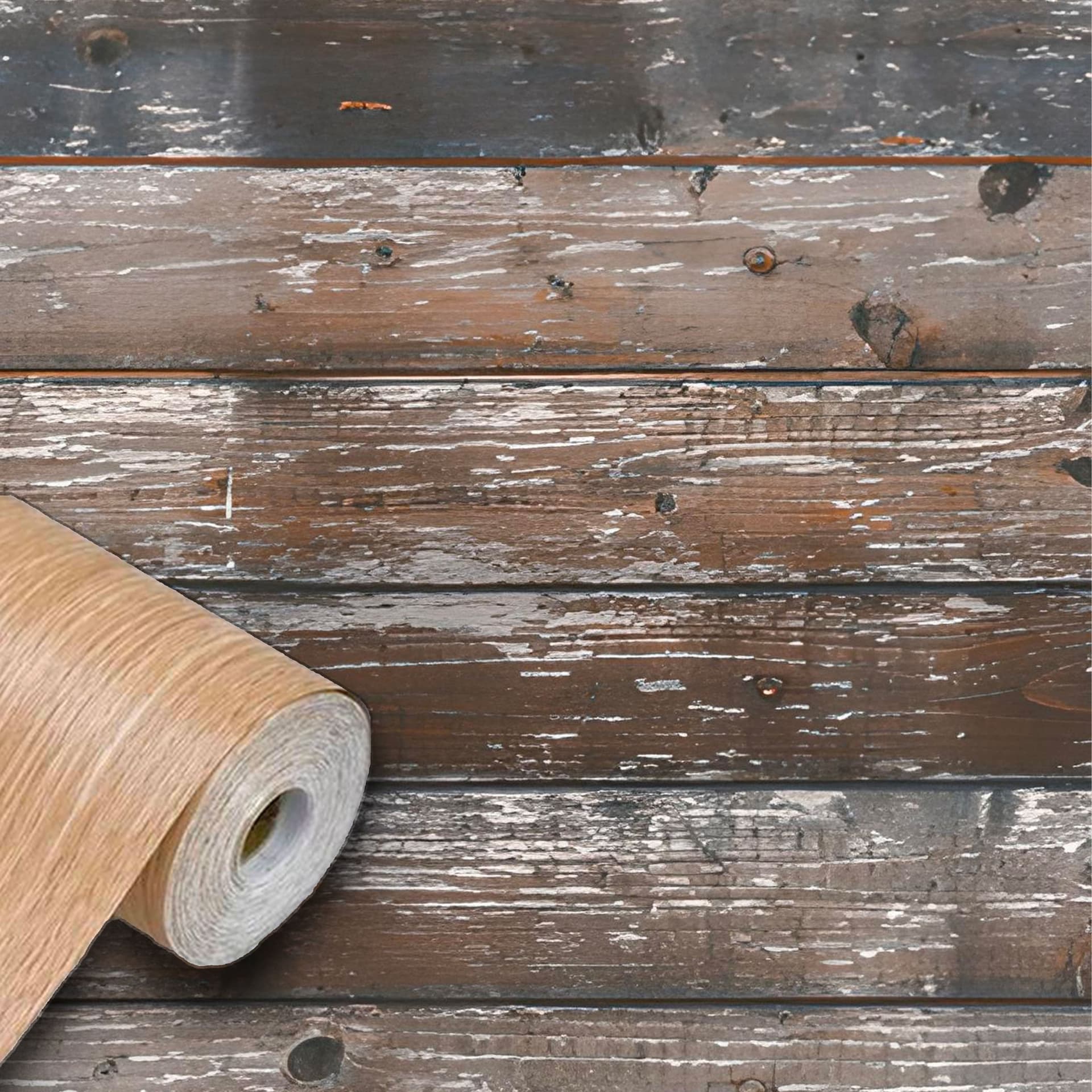 Rotolo 45cm x 2mt di pellicola adesiva effetto Legno rustico 3d HD per mura e mobili - Eternal Parquet