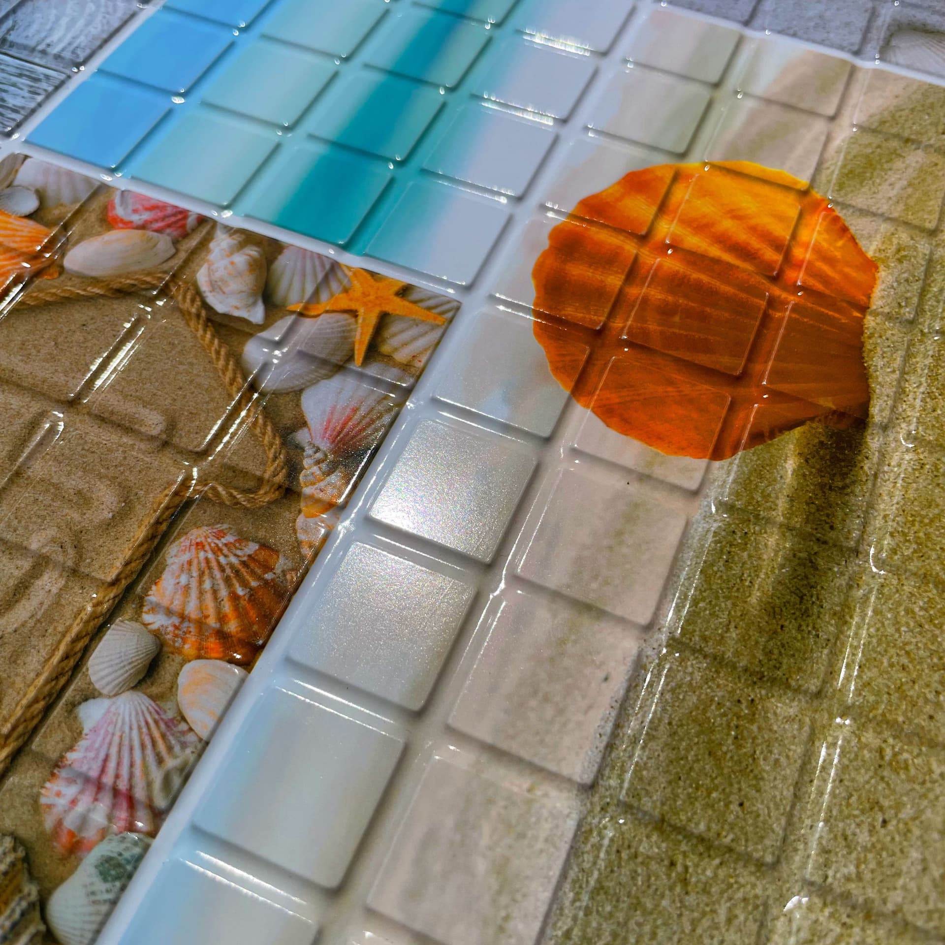 MAXI Pannelli 3D HI-RES Rivestimento a parete in PVC - MOSAICO MARE - Realistici e isolanti. - Eternal Parquet