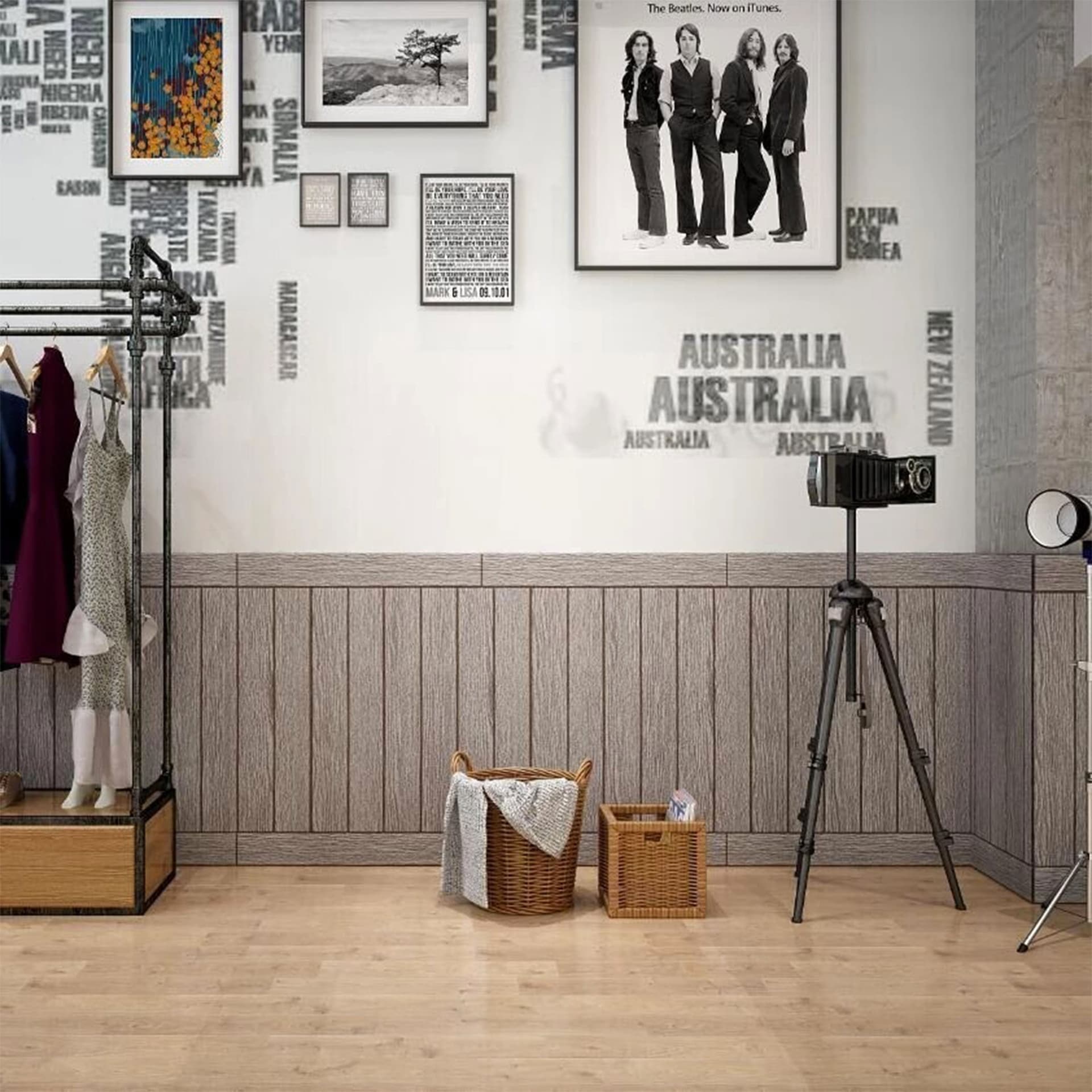 Pannelli 3D Autoadesivi in PE 70X70cm LEGNO GRIGIO , isolanti, idrorepellenti, economici - Eternal Parquet