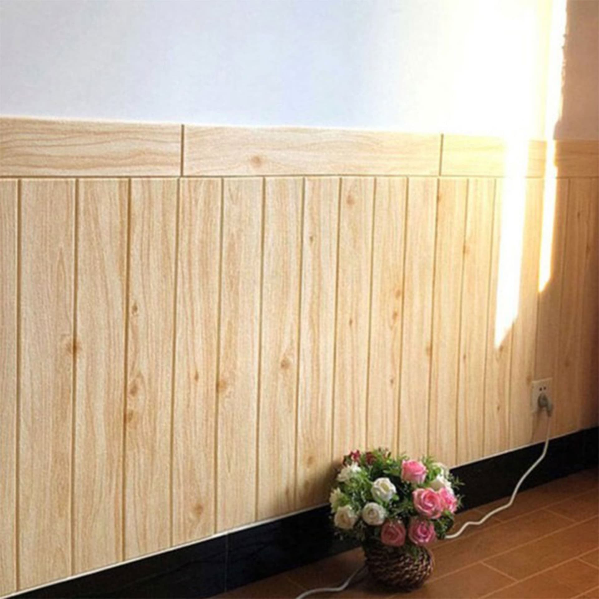 Pannelli 3D Autoadesivi in PE 70X70cm LEGNO CHIARO , isolanti, idrorepellenti, economici - Eternal Parquet
