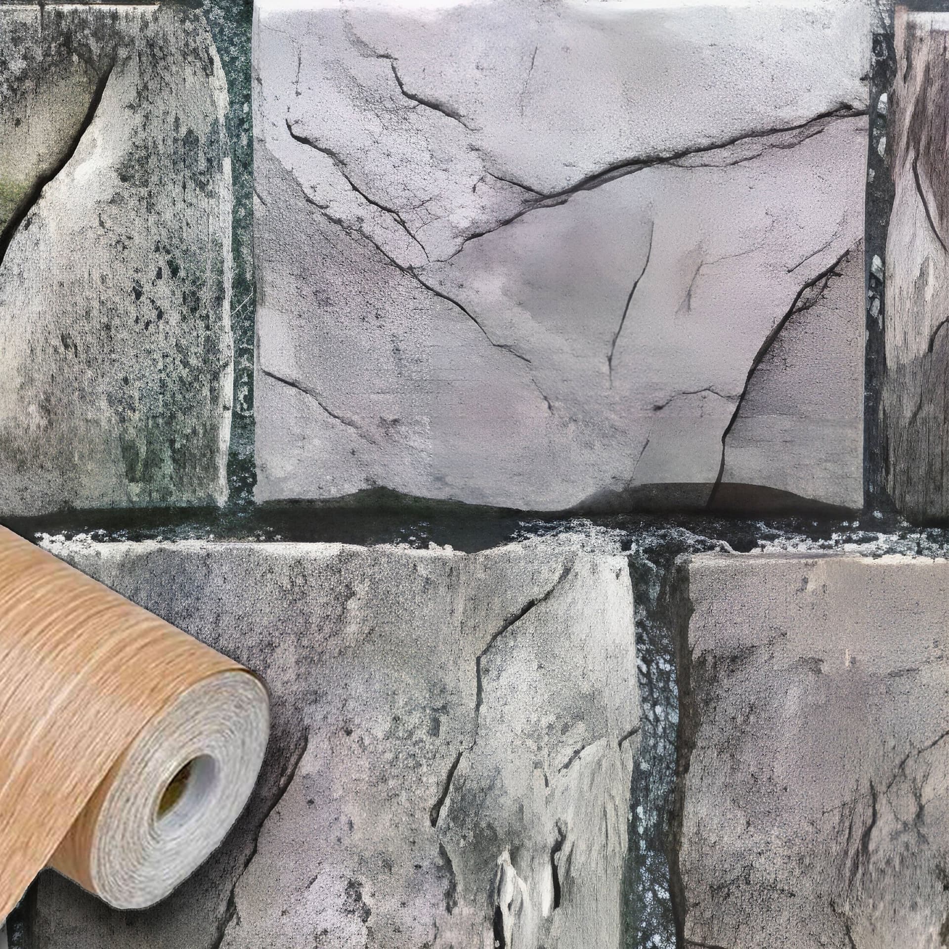 Rotolo 45cm x 2mt di pellicola adesiva effetto PIETRA 3d HD per mura e mobili - Eternal Parquet