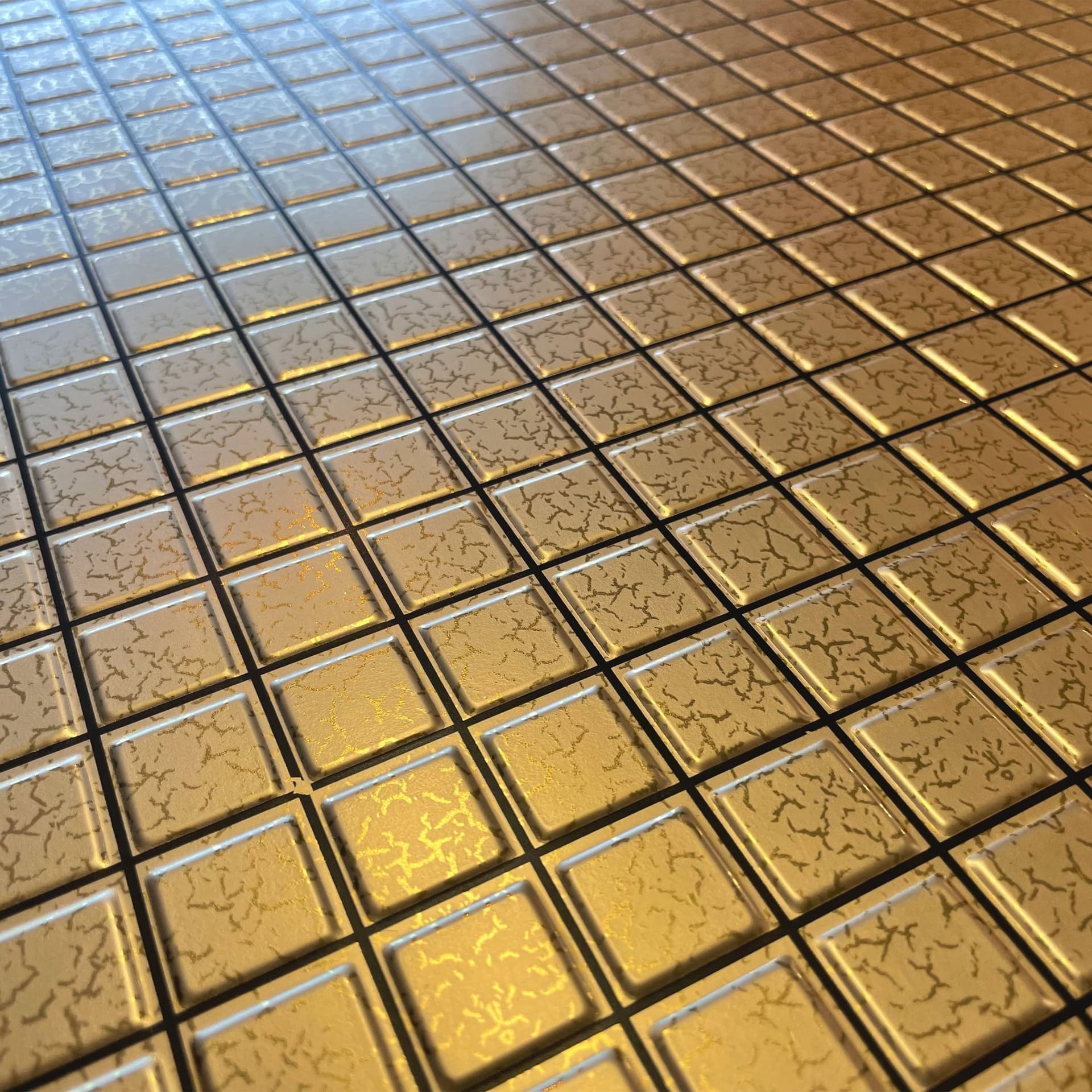 MAXI Pannelli 3D HI-RES Rivestimento a parete in PVC - MOSAICO ORO- Realistici e isolanti. - Eternal Parquet