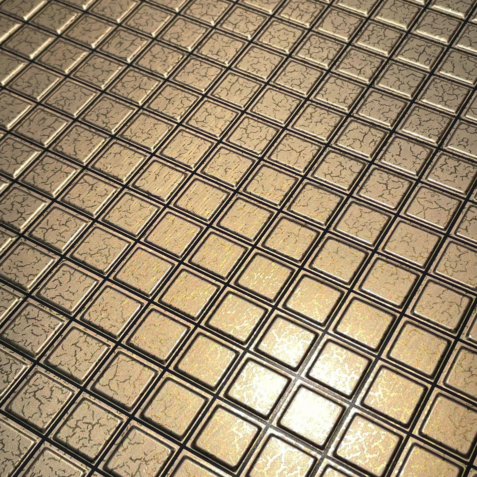 MAXI Pannelli 3D HI-RES Rivestimento a parete in PVC - MOSAICO ORO- Realistici e isolanti. - Eternal Parquet