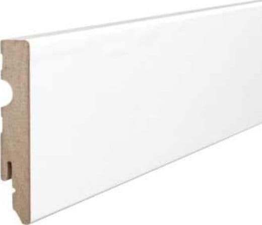 96ml di BATTISCOPA ZOCCOLINO SQUADRATO in FIBRA DI LEGNO COMPATTA 80X15 BIANCO Eternal Parquet