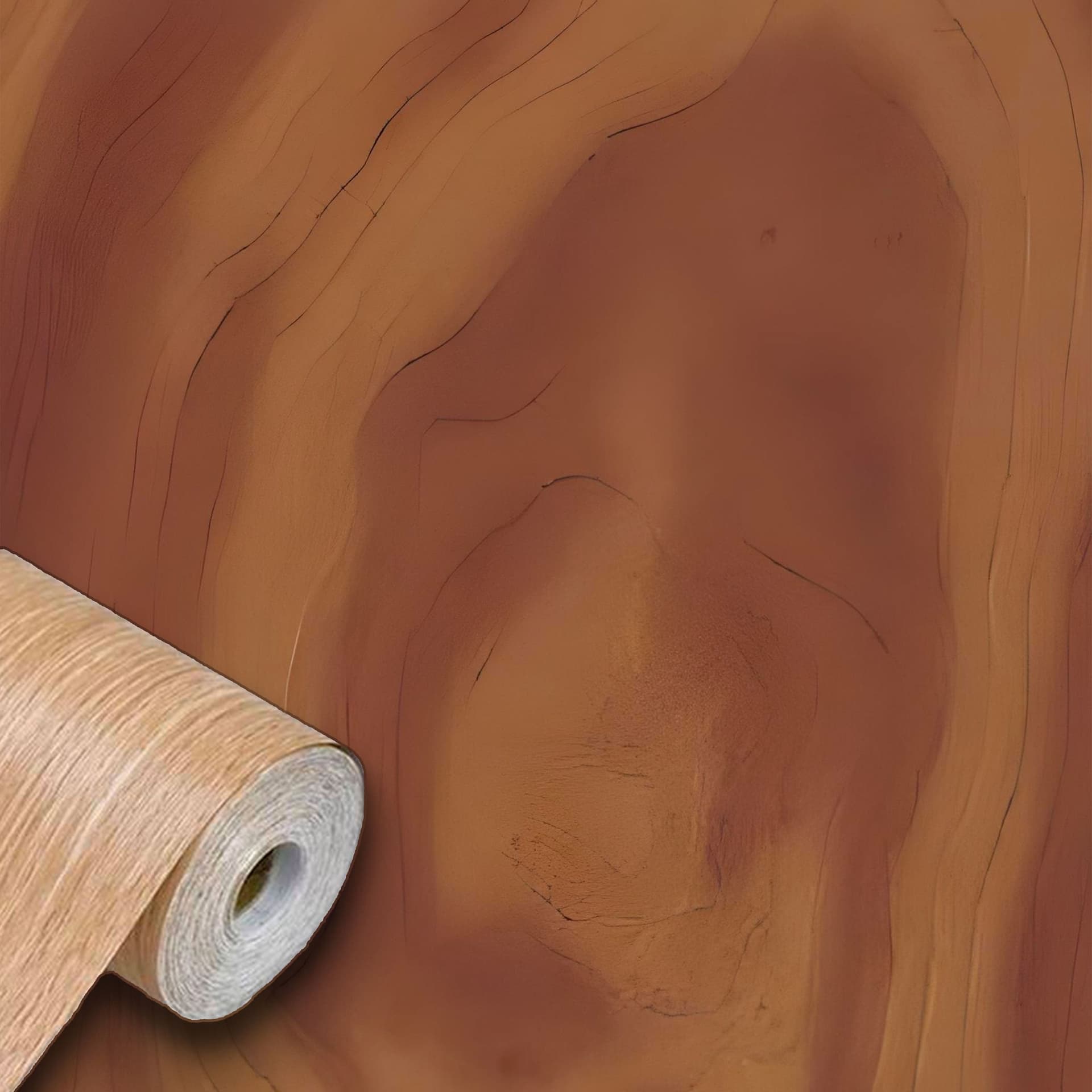 Rotolo MAXI MISURA 90cm x 15mt di pellicola adesiva effetto NOCE AMERICANO per mura o tavoli pizzeria - 3