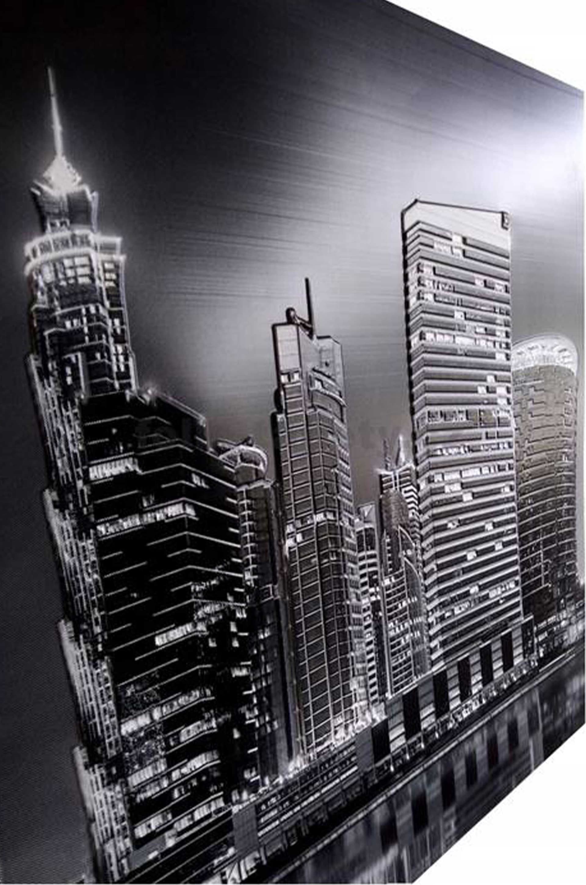 Pannelli 3D Rivestimento a parete in PVC a rilievo realistici parato di design NIGHT METROPOLI BW - Eternal Parquet