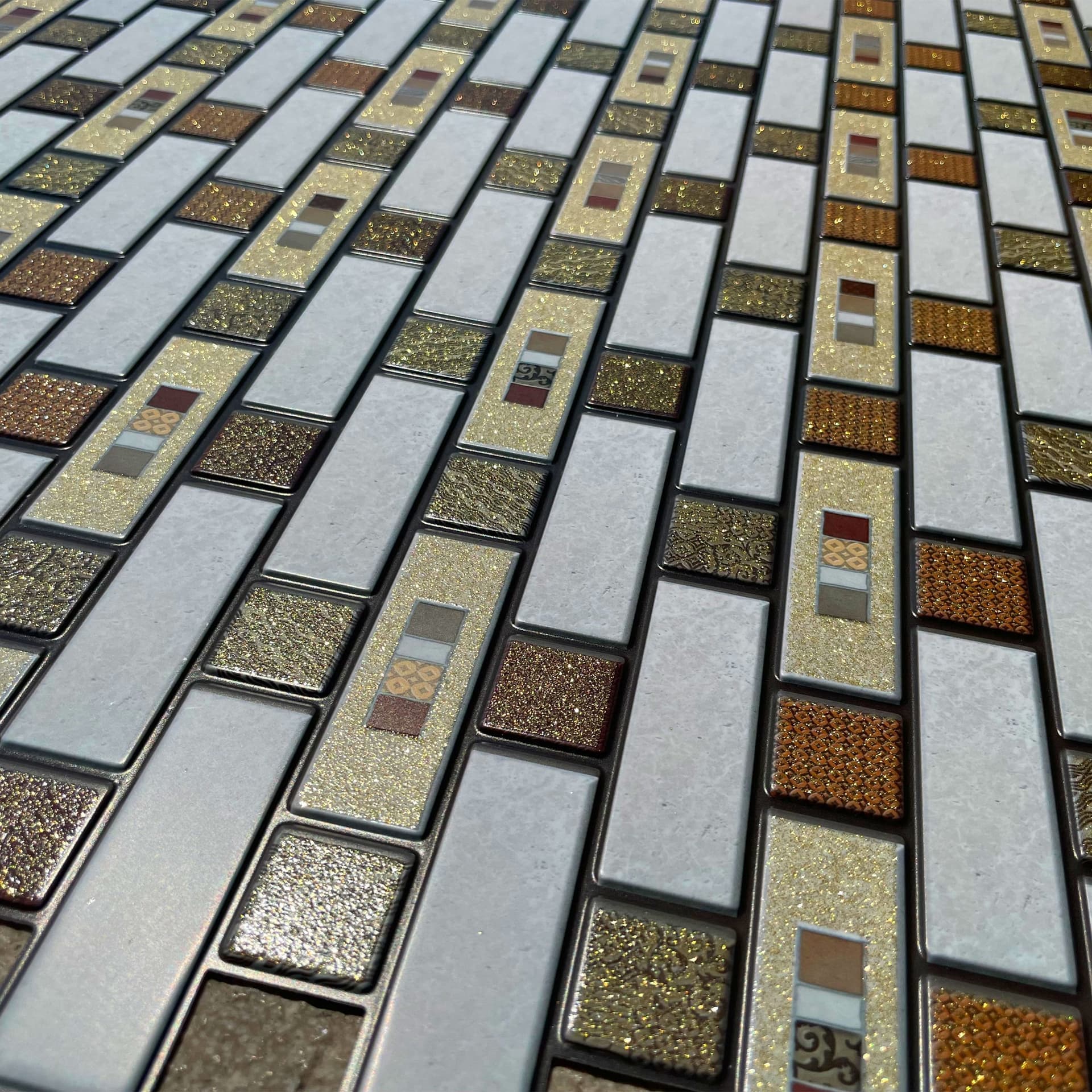 MAXI Pannelli 3D HI-RES Rivestimento a parete in PVC - MATTONCINI ORO - Realistici e isolanti. - Eternal Parquet