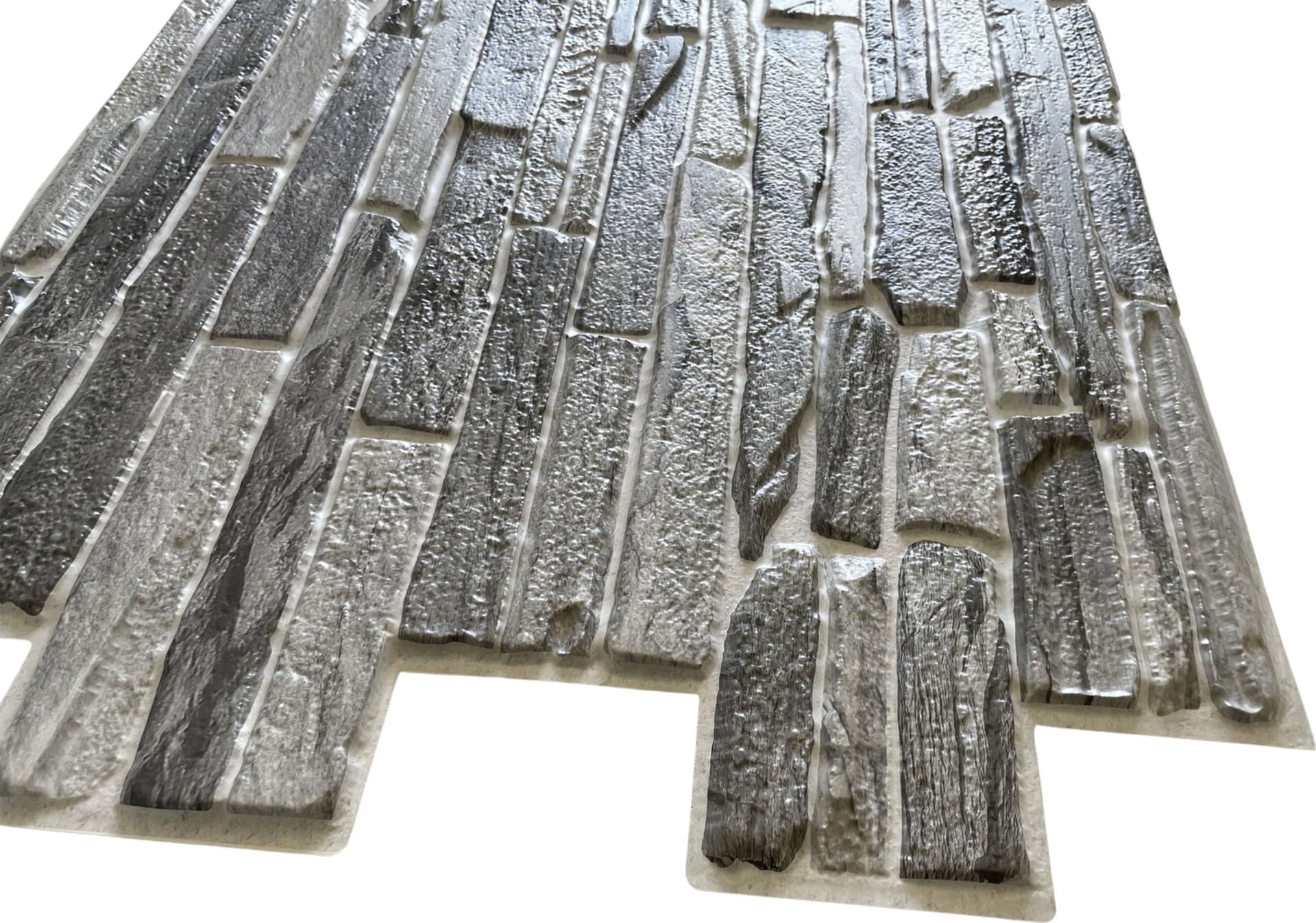 Pannelli 3D Rivestimento a parete in PVC effetto pietra, mosaico, legno Realistici e isolanti. - 26