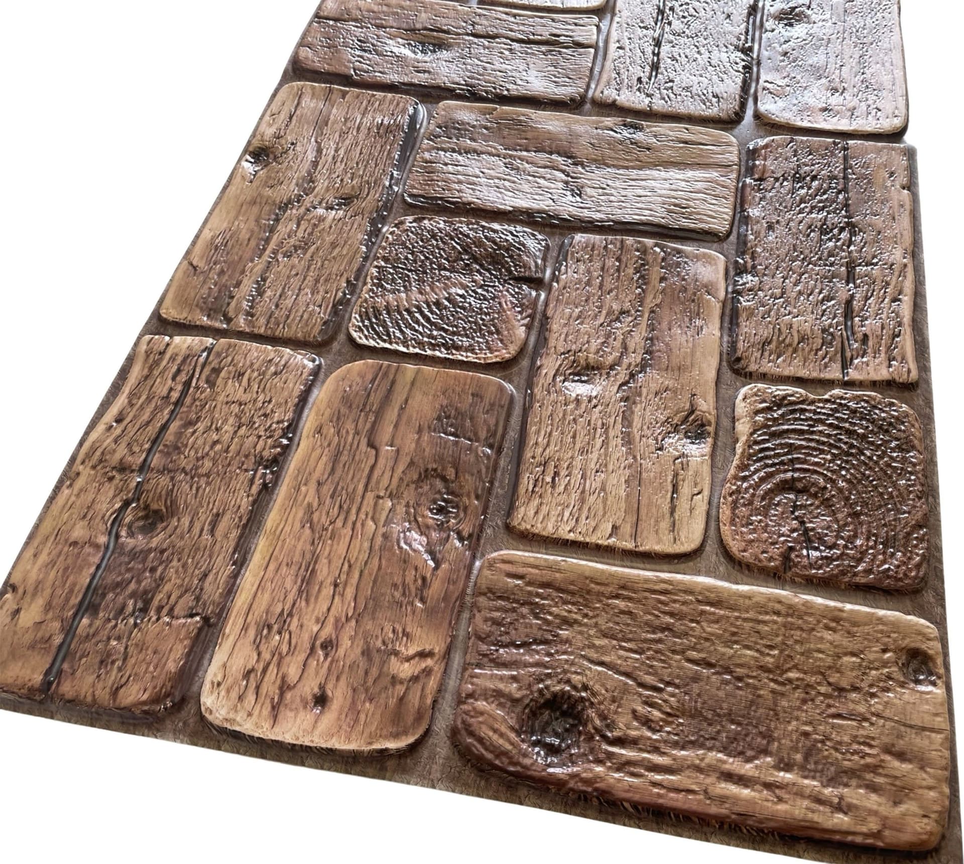Pannelli 3D Rivestimento a parete in PVC effetto pietra, mosaico, legno Realistici e isolanti. - 27