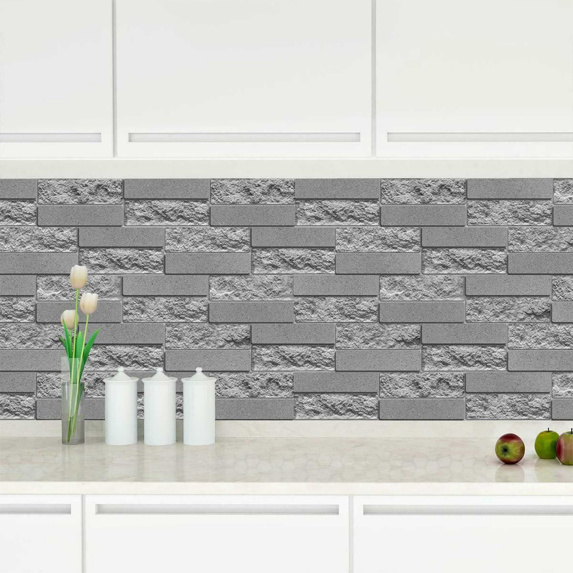 Pannelli 3D Rivestimento a parete in PVC effetto pietra, cementine, Maioliche, legno Realistici e isolanti. - 34