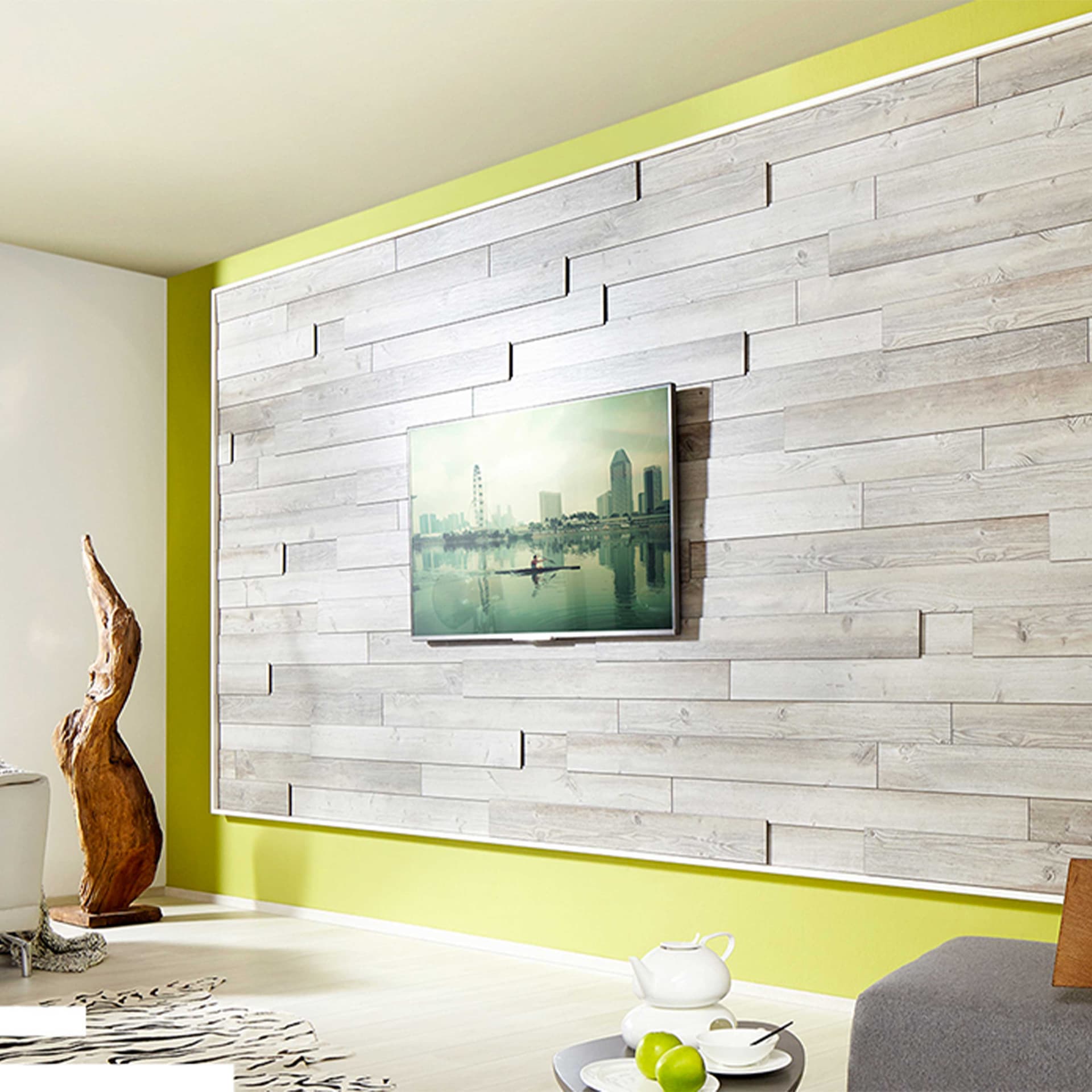 Pannelli 3D Rivestimento a parete in PVC effetto pietra, cementine, Maioliche, legno Realistici e isolanti. - 38