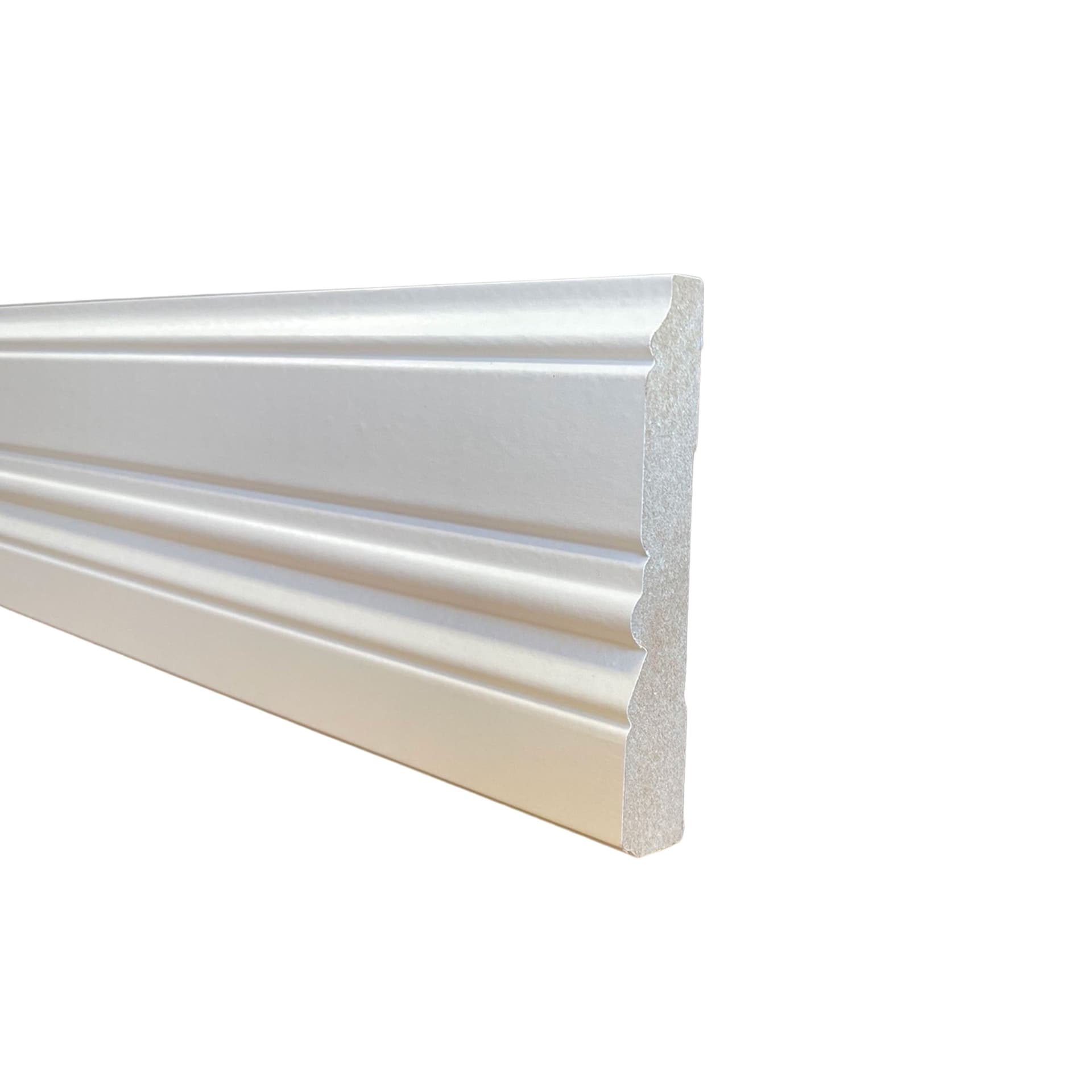 96ML di BATTISCOPA ZOCCOLINO COLONIALE in FIBRA DI LEGNO COMPATTA 112X18 BIANCO - Eternal Parquet