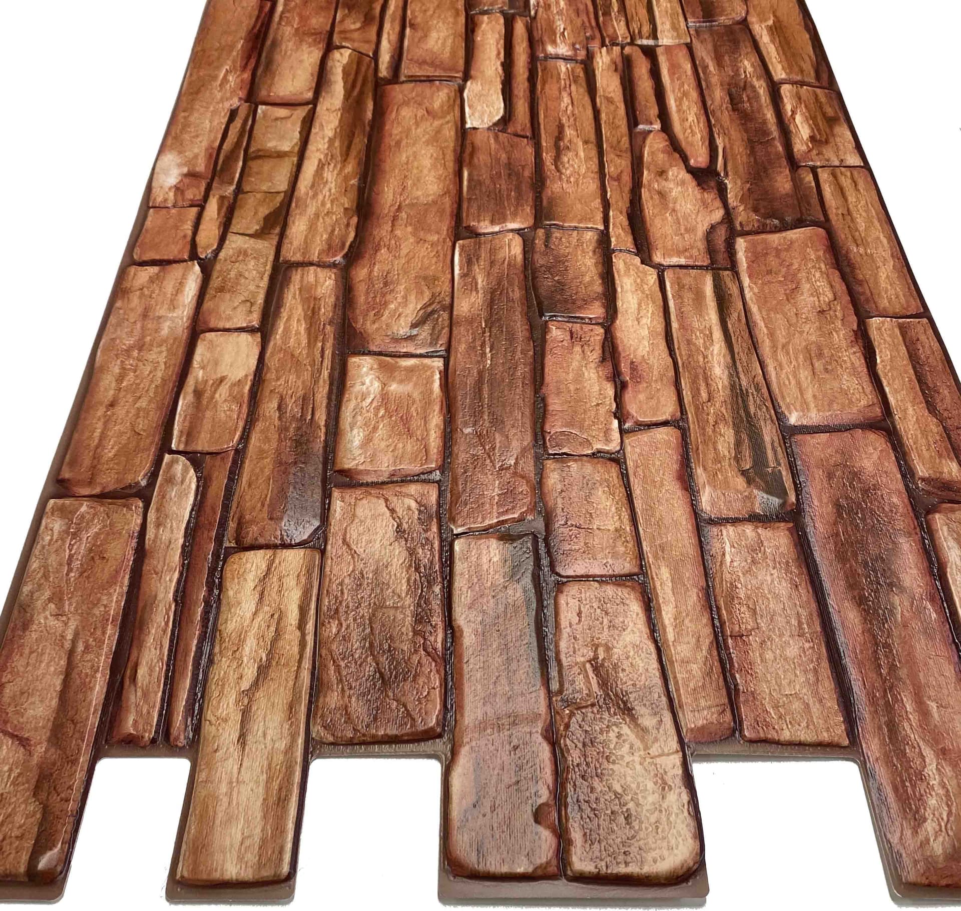 Pannelli 3D Rivestimento a parete in PVC effetto LASTRE DI PIETRA ROSSE Realistici e isolanti. - Eternal Parquet
