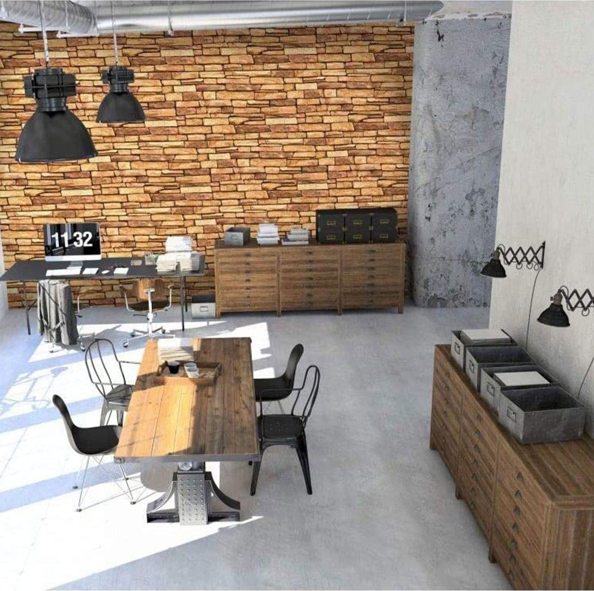 Pannelli 3D Rivestimento a parete in PVC effetto LASTRE DI PIETRA ROSSE Realistici e isolanti. - Eternal Parquet