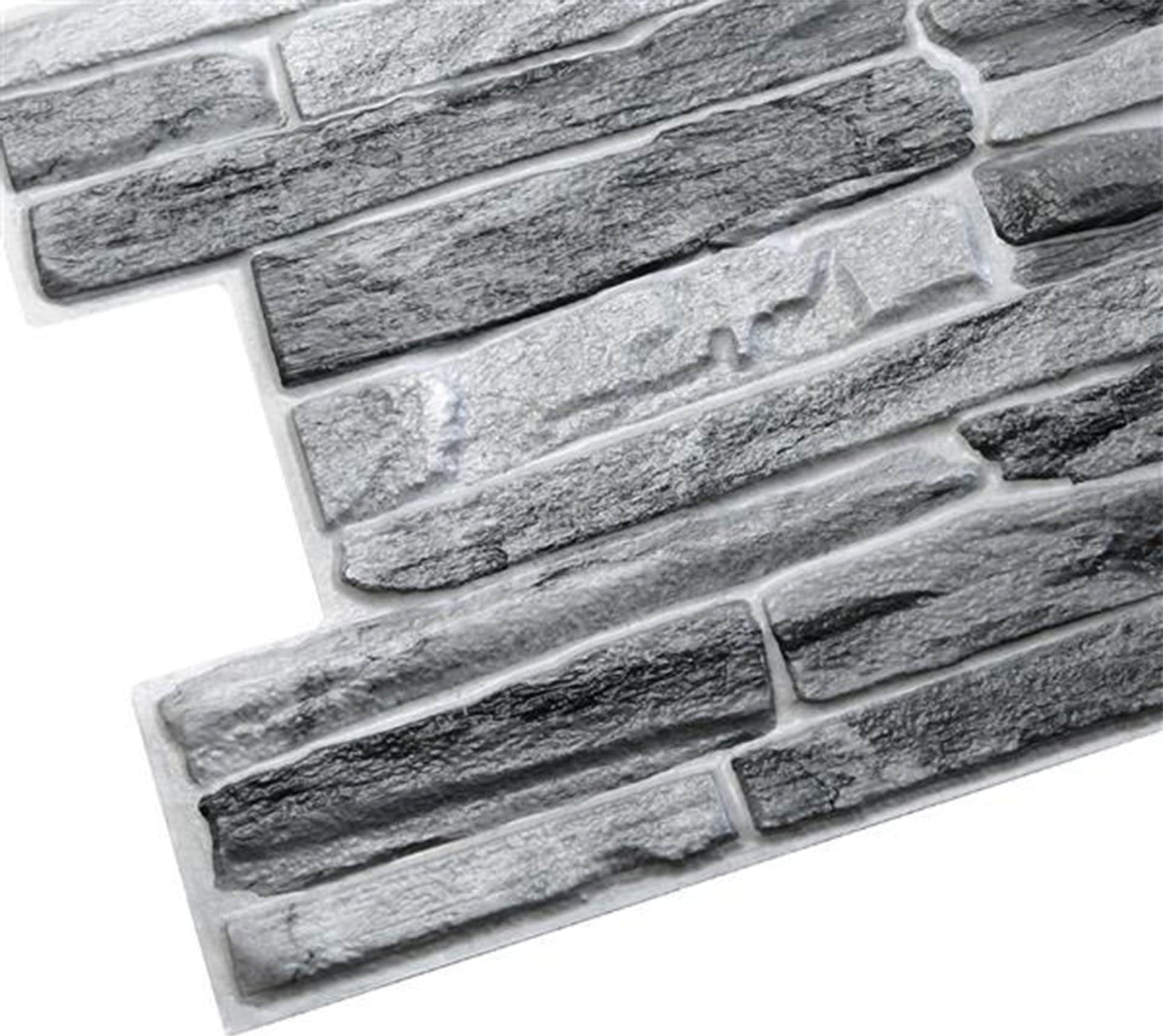 Pannelli 3D Rivestimento a parete in PVC effetto LASTRE DI PIETRA GRIGIA Realistici e isolanti. - Eternal Parquet