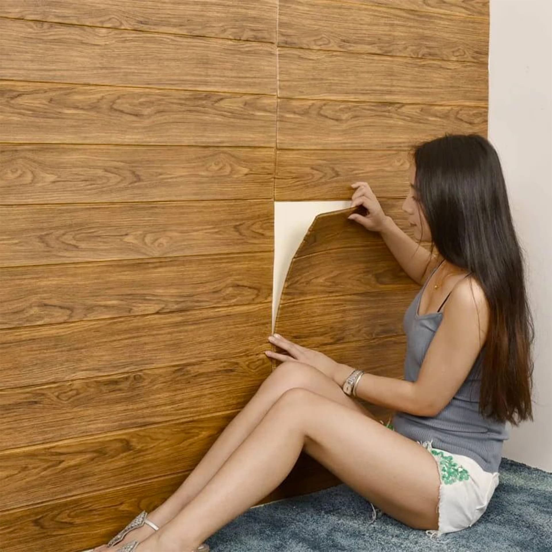 Pannelli 3D Autoadesivi in PE 70X70cm Mattoni o Legno Resistenti, isolanti, idrorepellenti, economici - 24