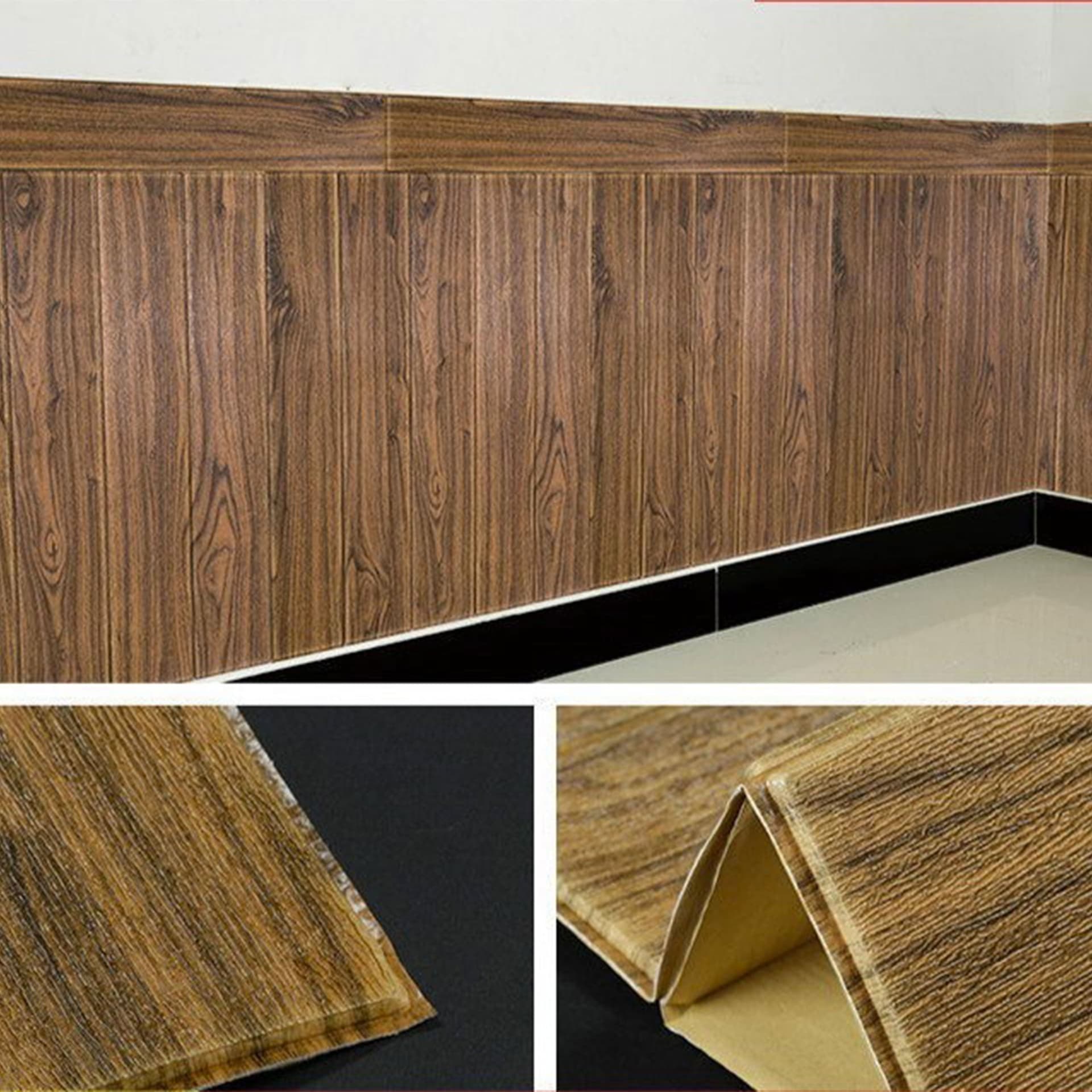 Pannelli 3D Autoadesivi in PE 70X70cm Mattoni o Legno Resistenti, isolanti, idrorepellenti, economici - 27
