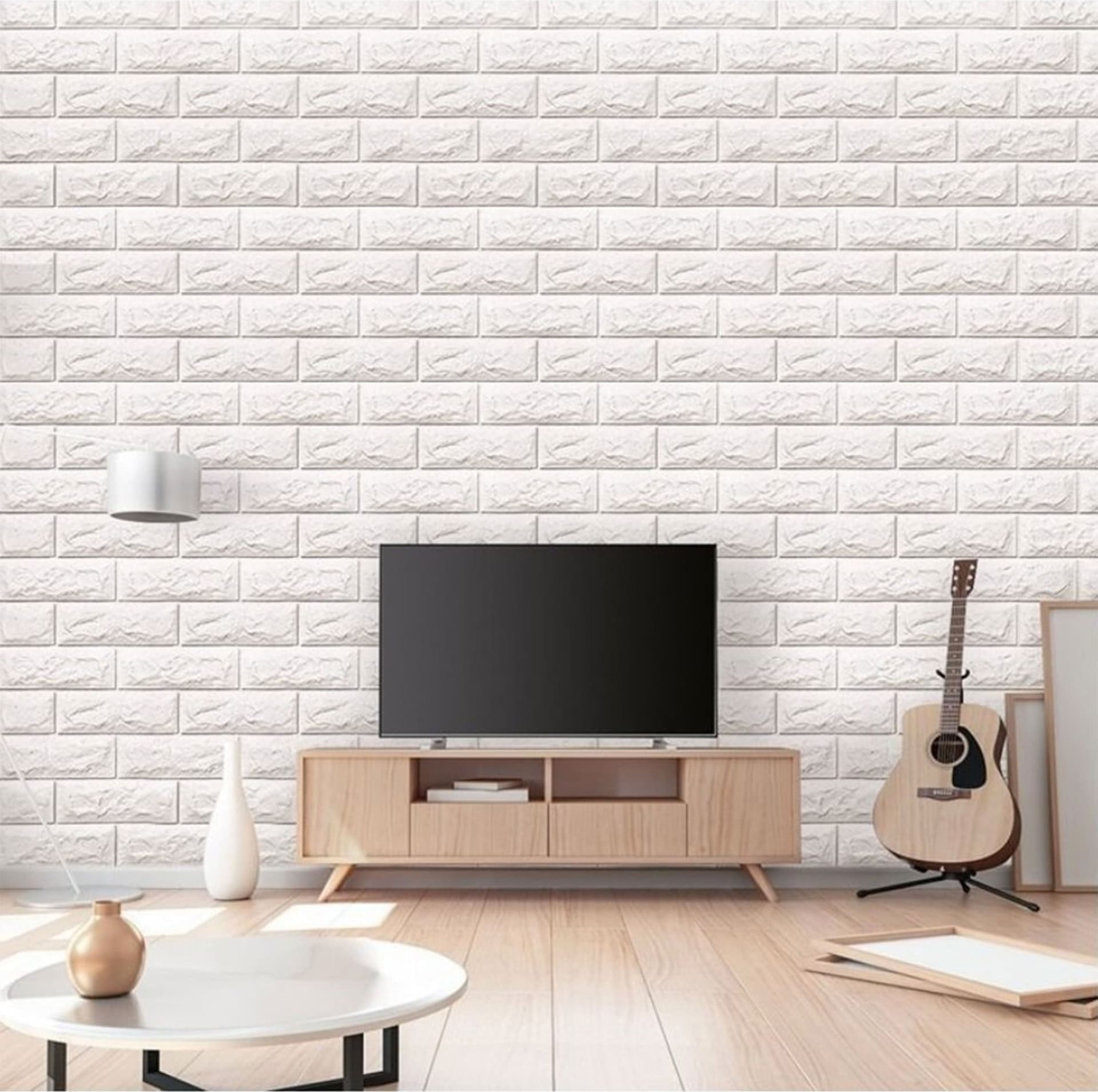 Pannelli 3D Autoadesivi in PE 70X70cm Mattoni o Legno Resistenti, isolanti, idrorepellenti, economici - 31