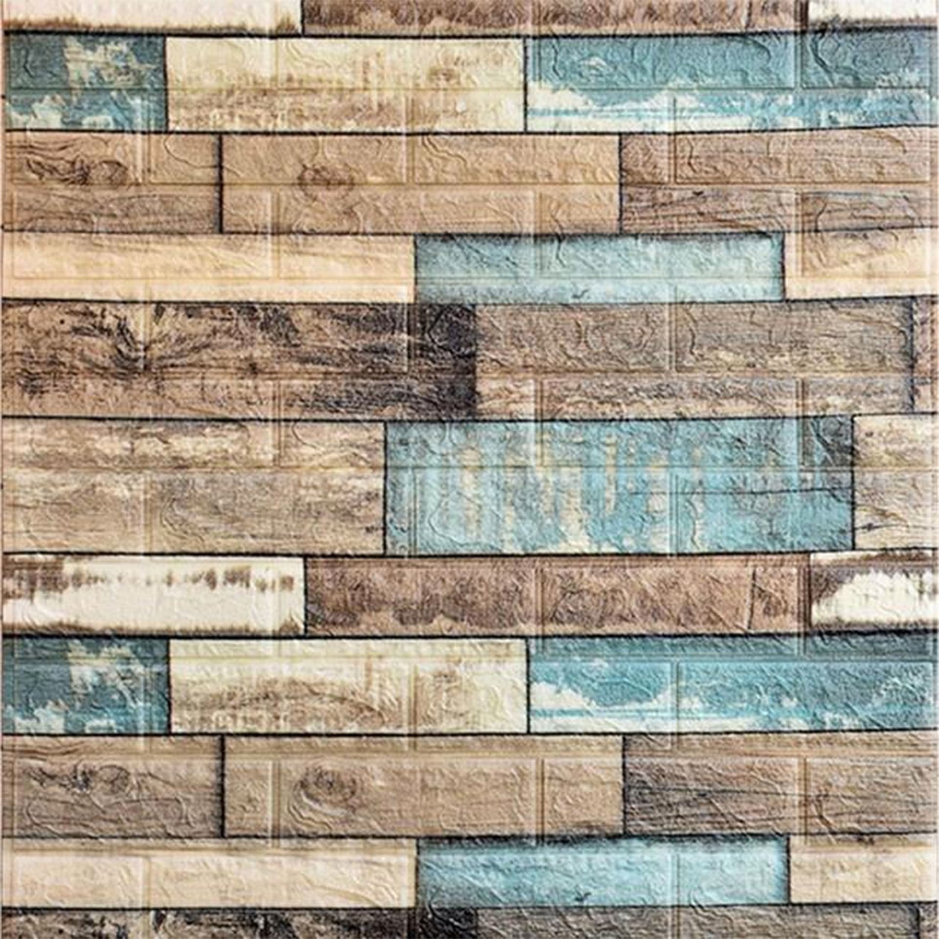 Pannelli 3D Autoadesivi in PE 70X70cm Mattoni o Legno Resistenti, isolanti, idrorepellenti, economici - 32