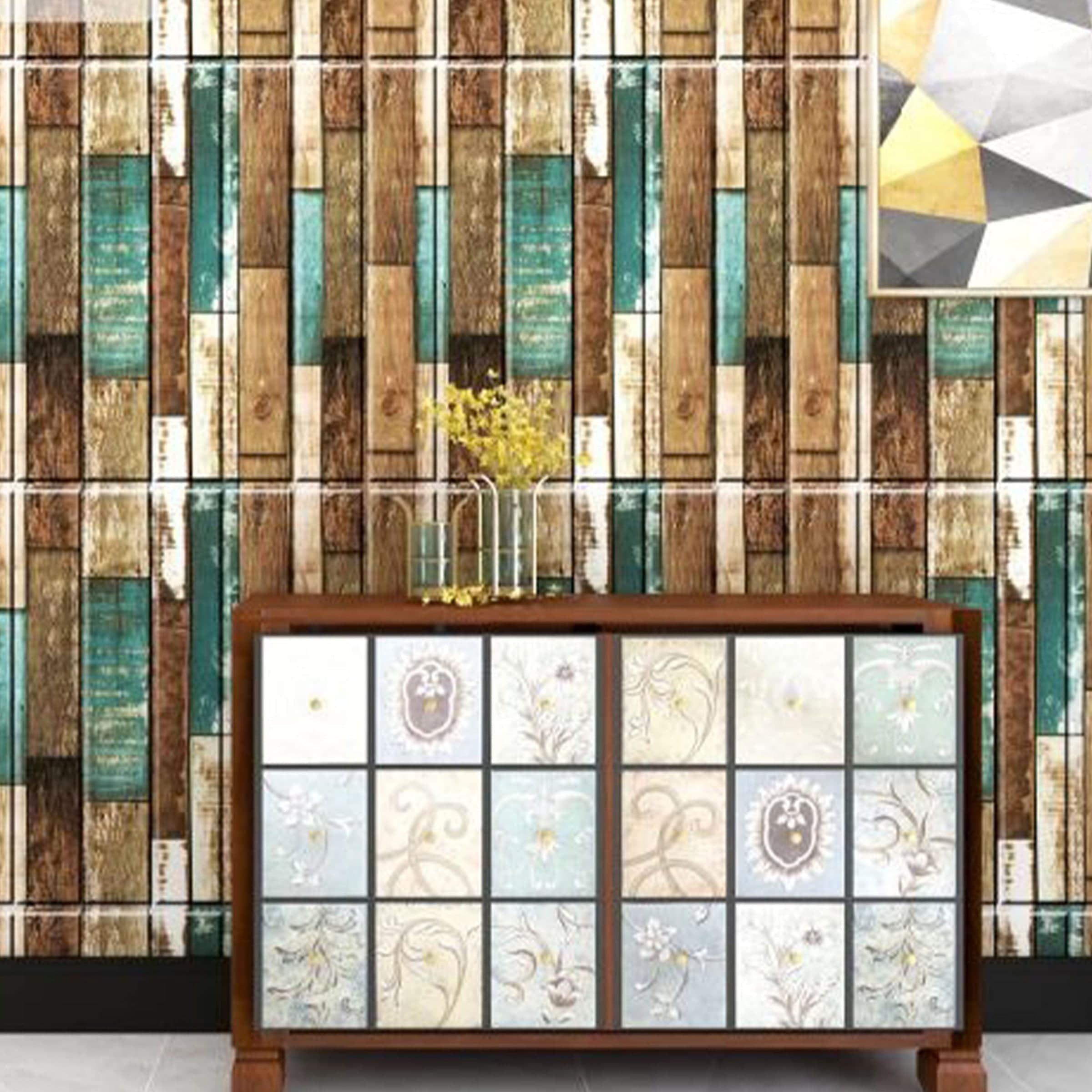 Pannelli 3D Autoadesivi in PE 70X70cm Mattoni o Legno Resistenti, isolanti, idrorepellenti, economici - 34