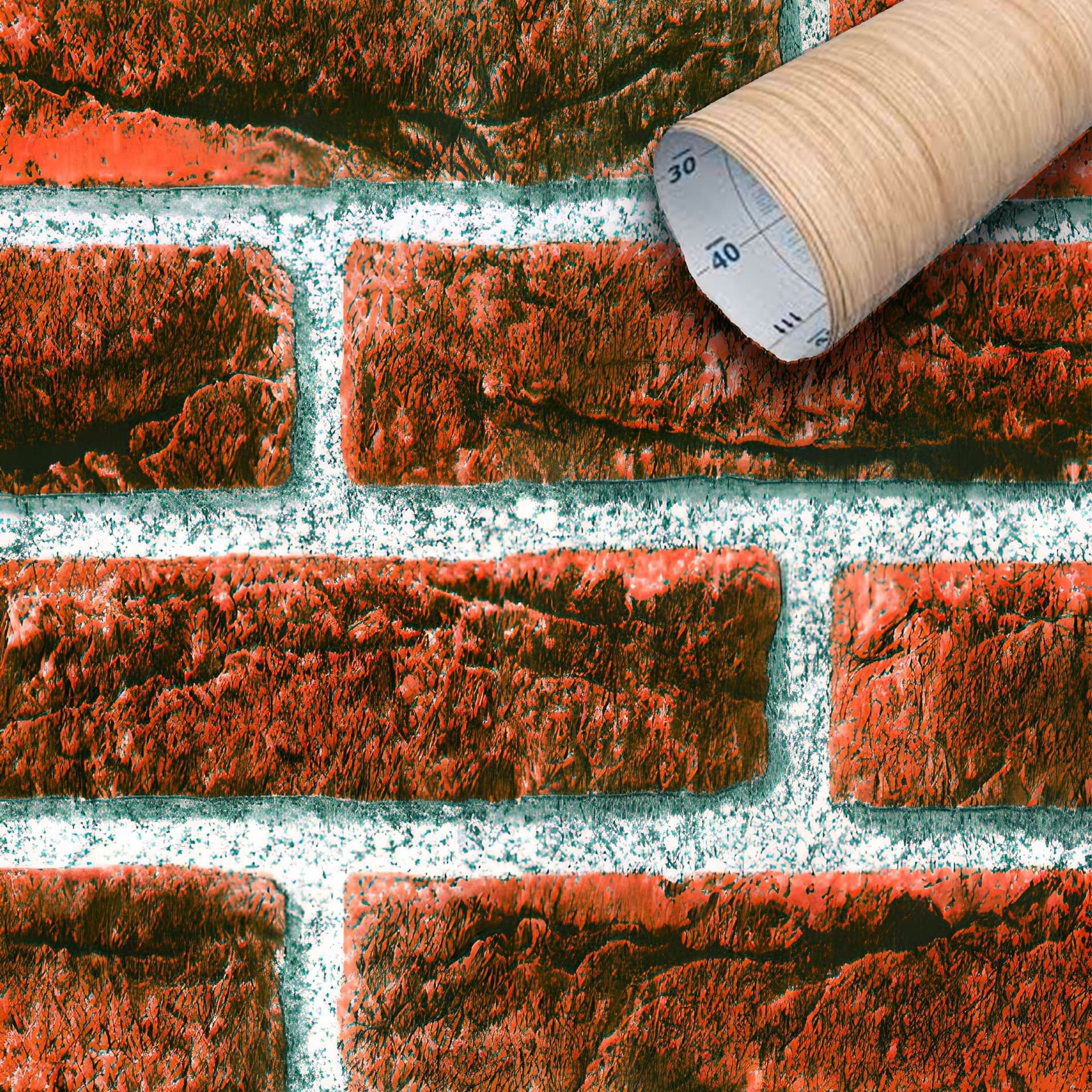 Rotolo 45cm x 15mt di pellicola adesiva effetto MATTONI ROSSI 3d HD per mura e mobili - Eternal Parquet