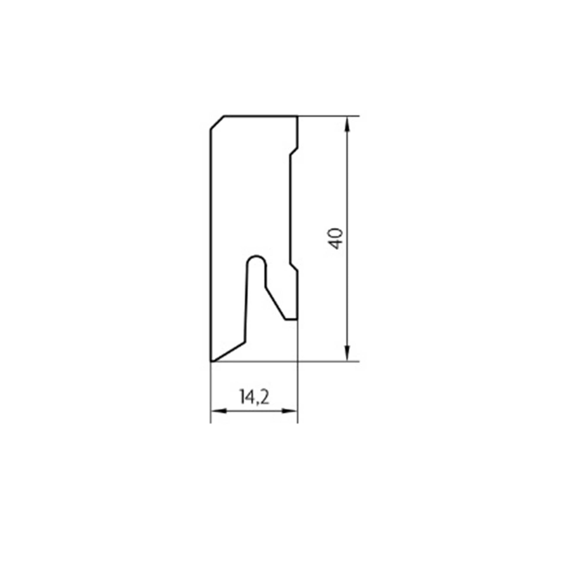 BATTISCOPA ZOCCOLINO SQUADRATO BASSO in FIBRA DI LEGNO 40X15 BIANCO Eternal Parquet