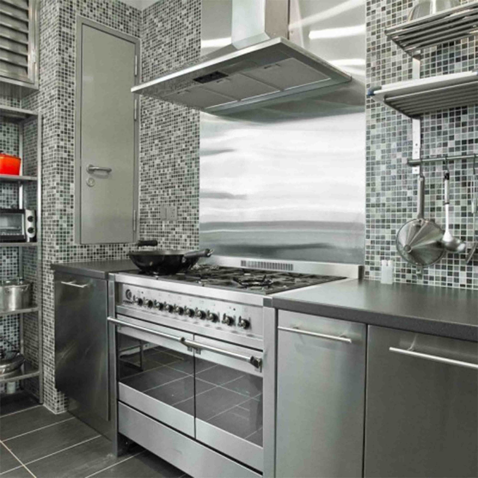 Pannelli 3D Rivestimento a parete in PVC effetto MOSAICO NERO GRIGIO Realistici e isolanti. - 5