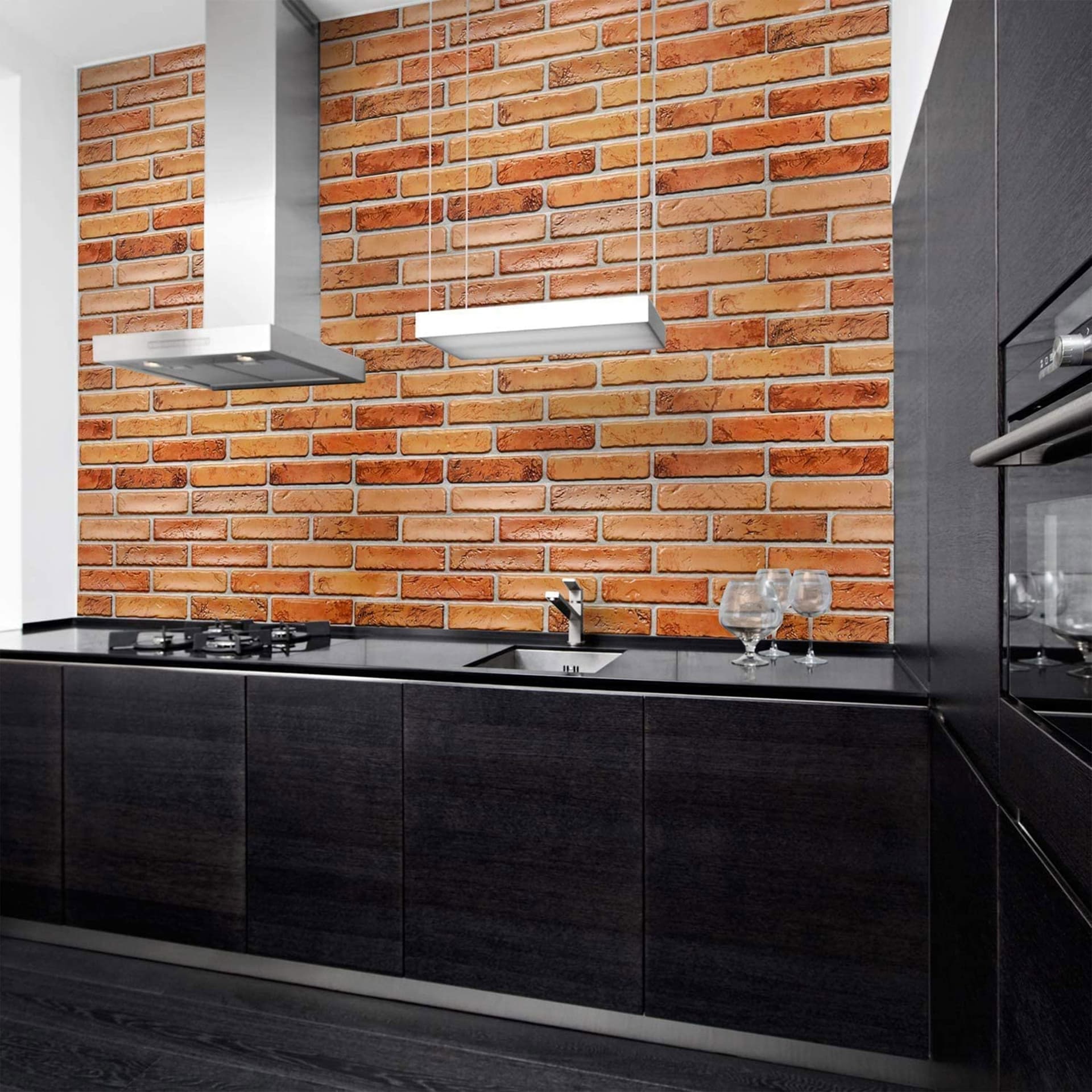 Pannelli 3D Rivestimento a parete in PVC effetto pietra,mattoni,ceramiche, legno Realistici e isolanti. - 36